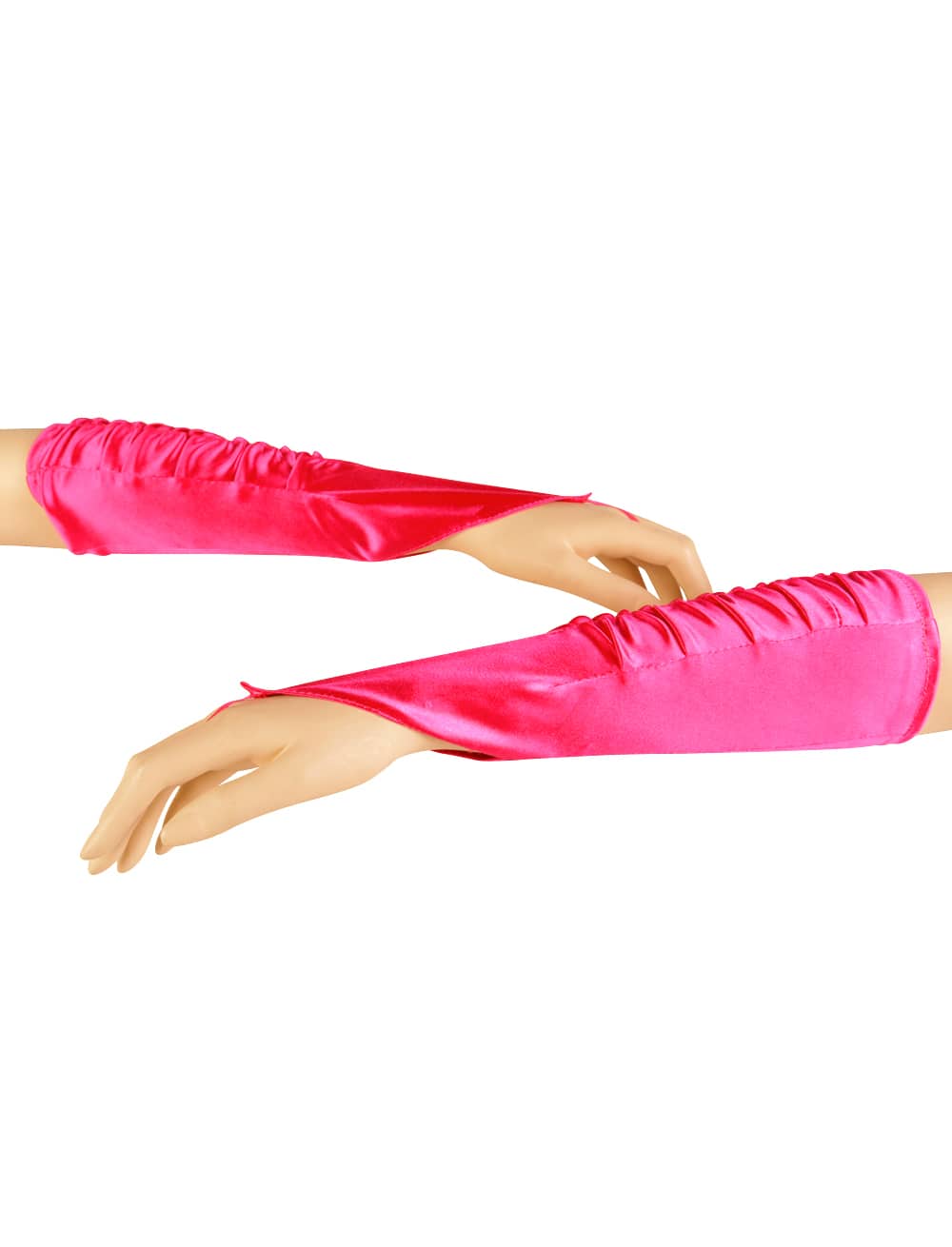 Handschuhe fingerlos Satin pink one size