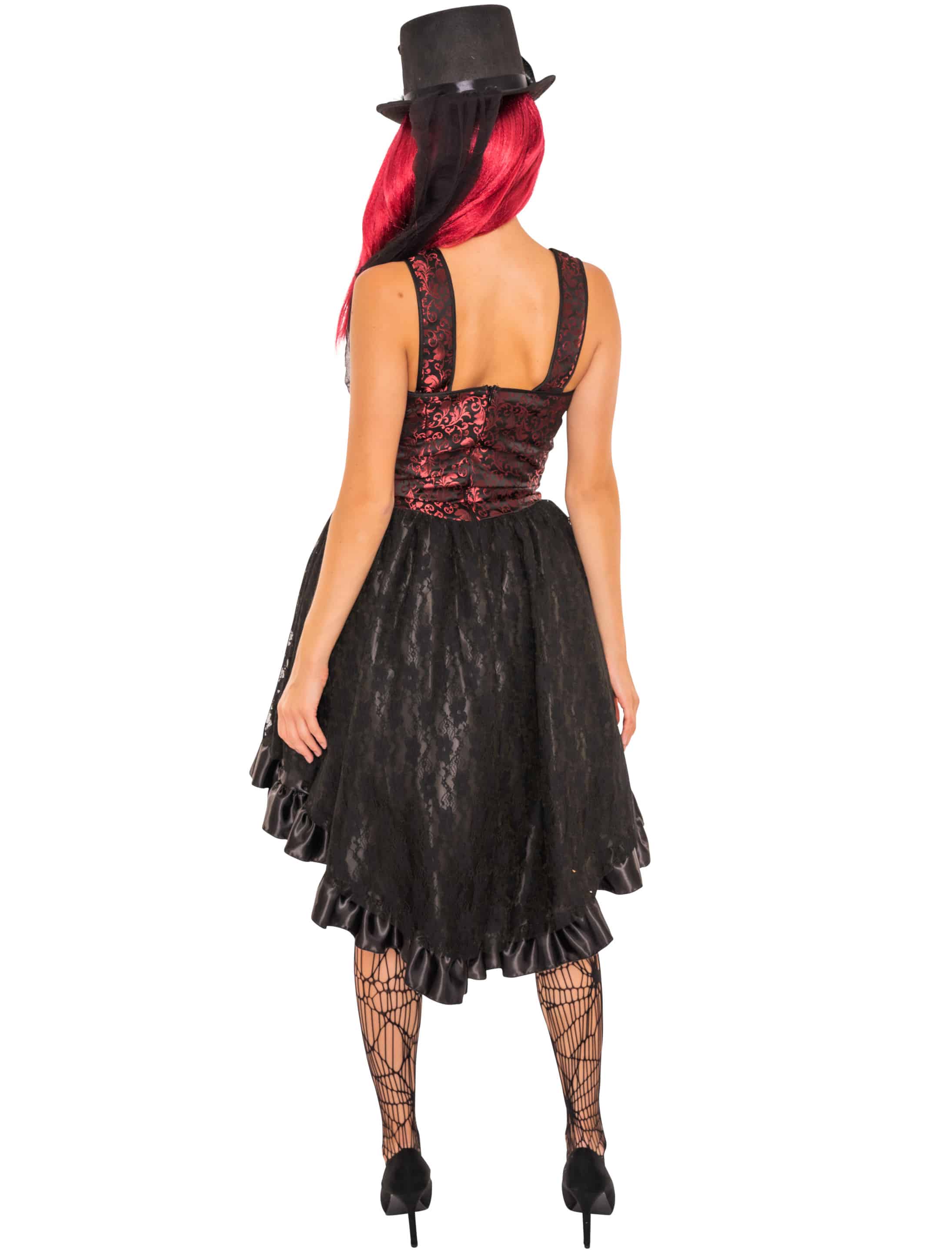 Kleid Damen schwarz/rot XL
