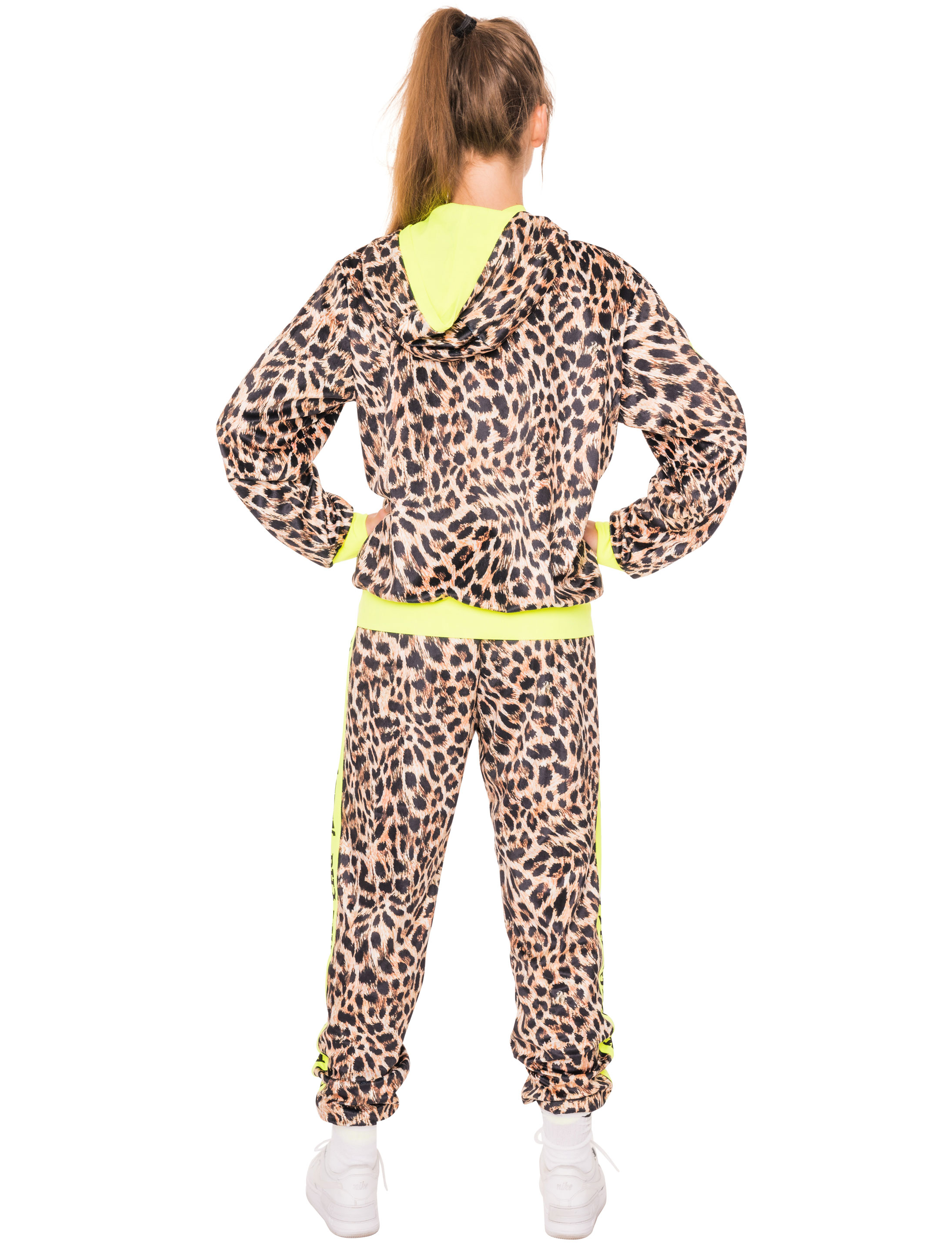 Jogginganzug Rhythmusgymnastik Leopard schwarz/beige S/M