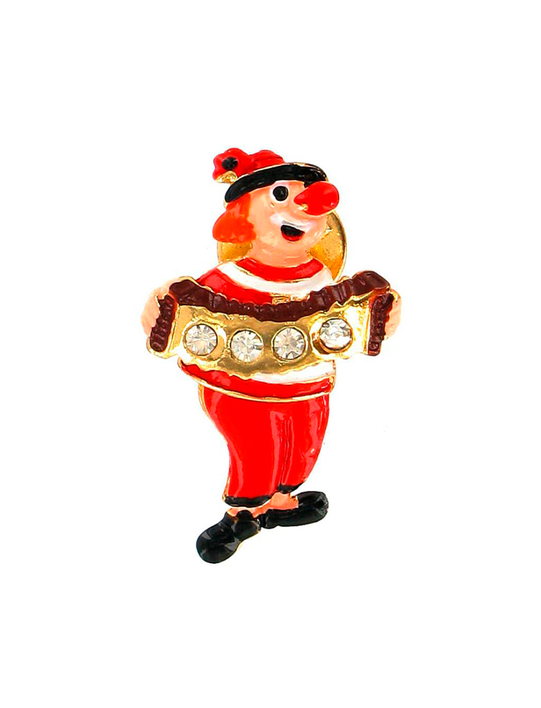 Pin Clown Ziehharmonika mit Strass bewegliche Beine