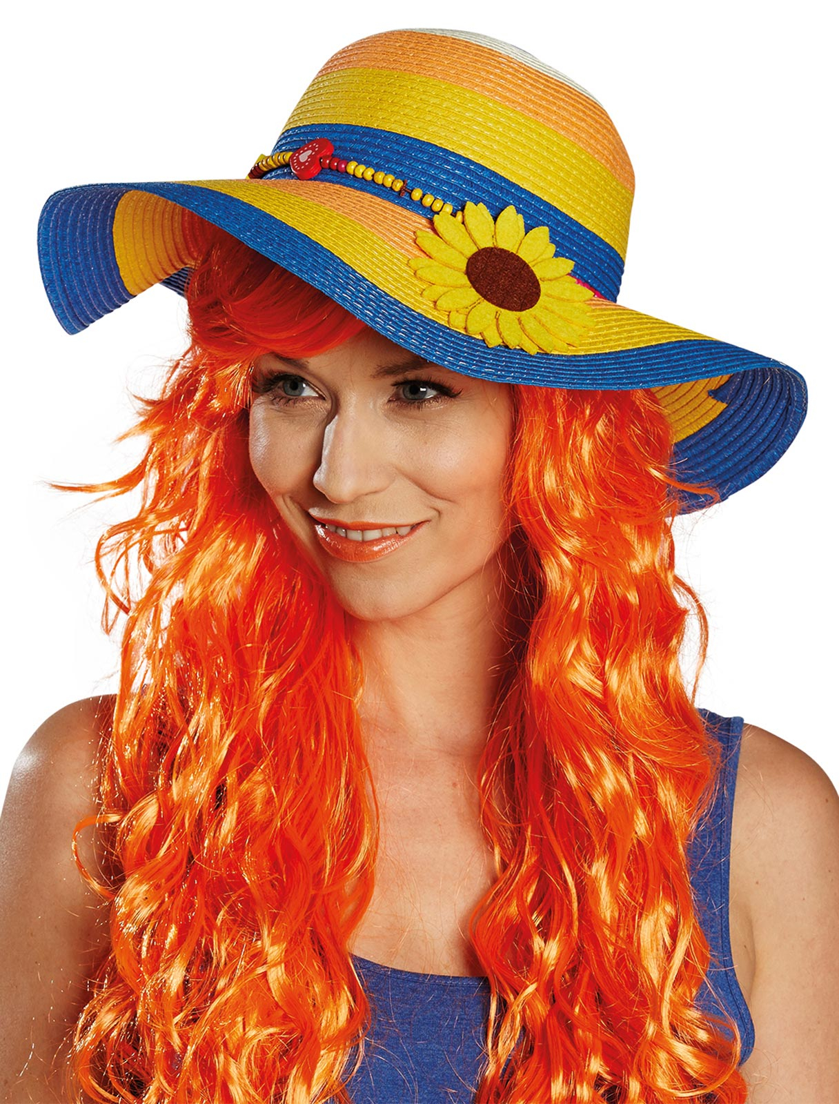 Strandhut Stroh bunt one size