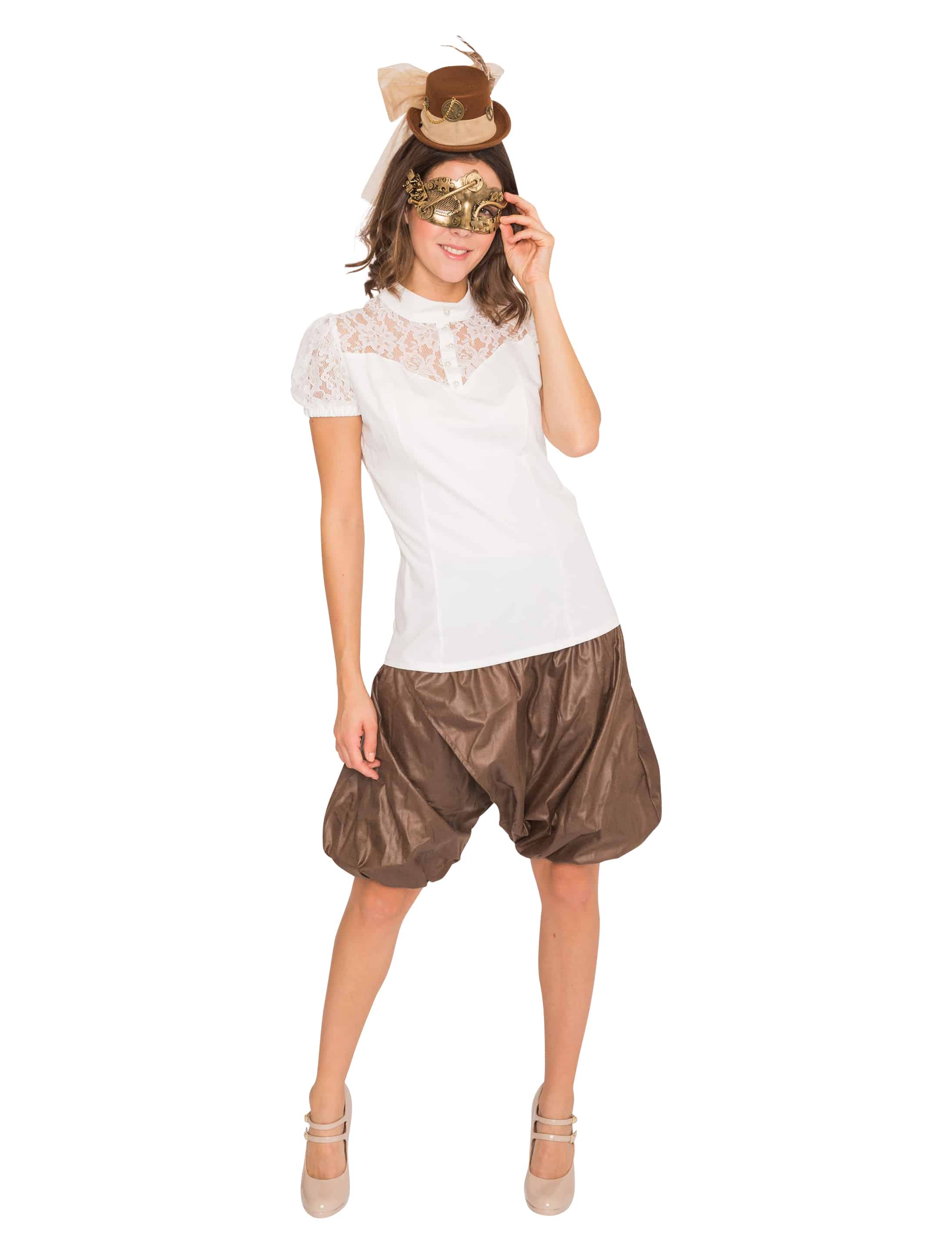 Bluse mit Spitze weiß L Bluse mit Spitze weiß L