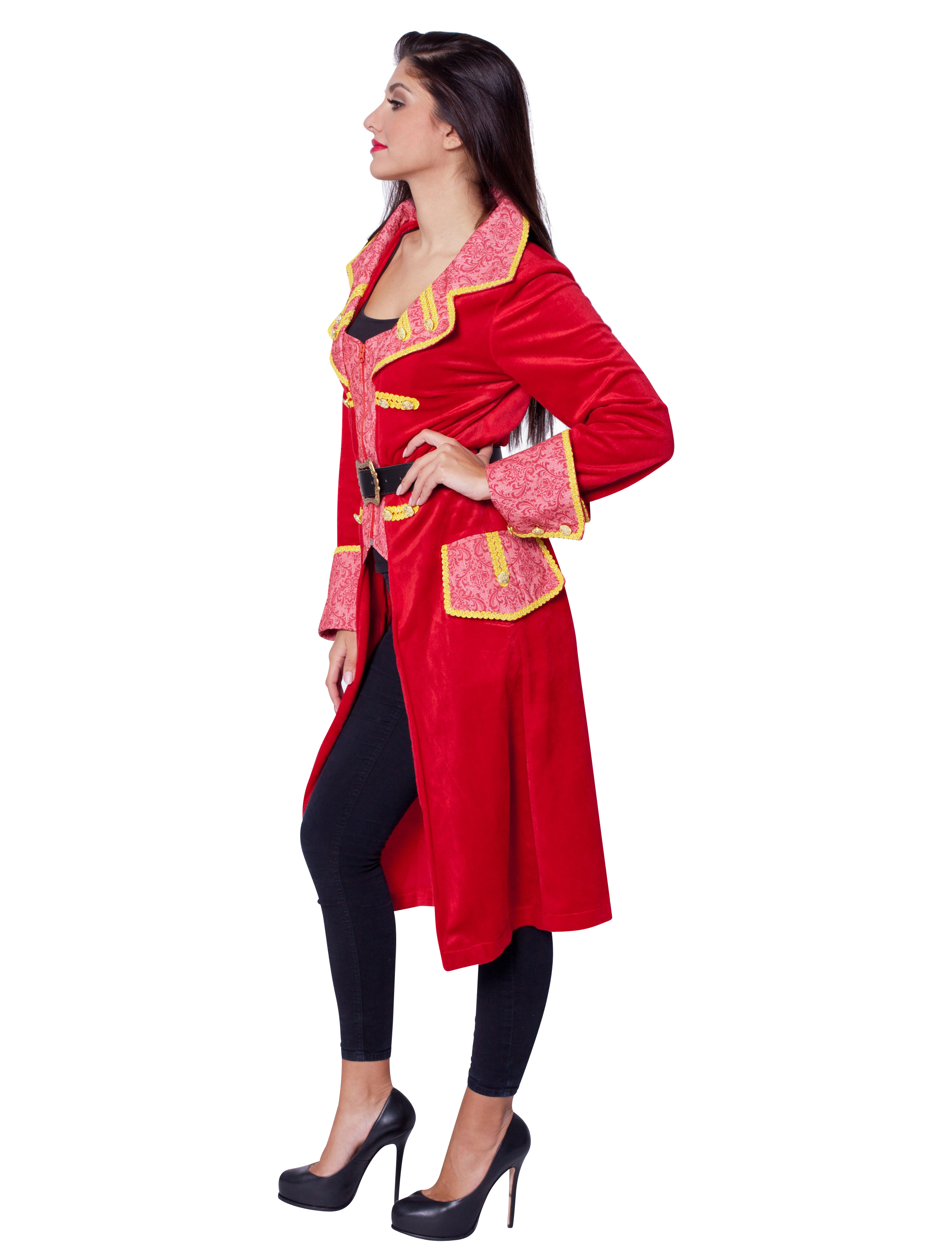Jacke lang Damen rot S Jacke lang Damen rot S