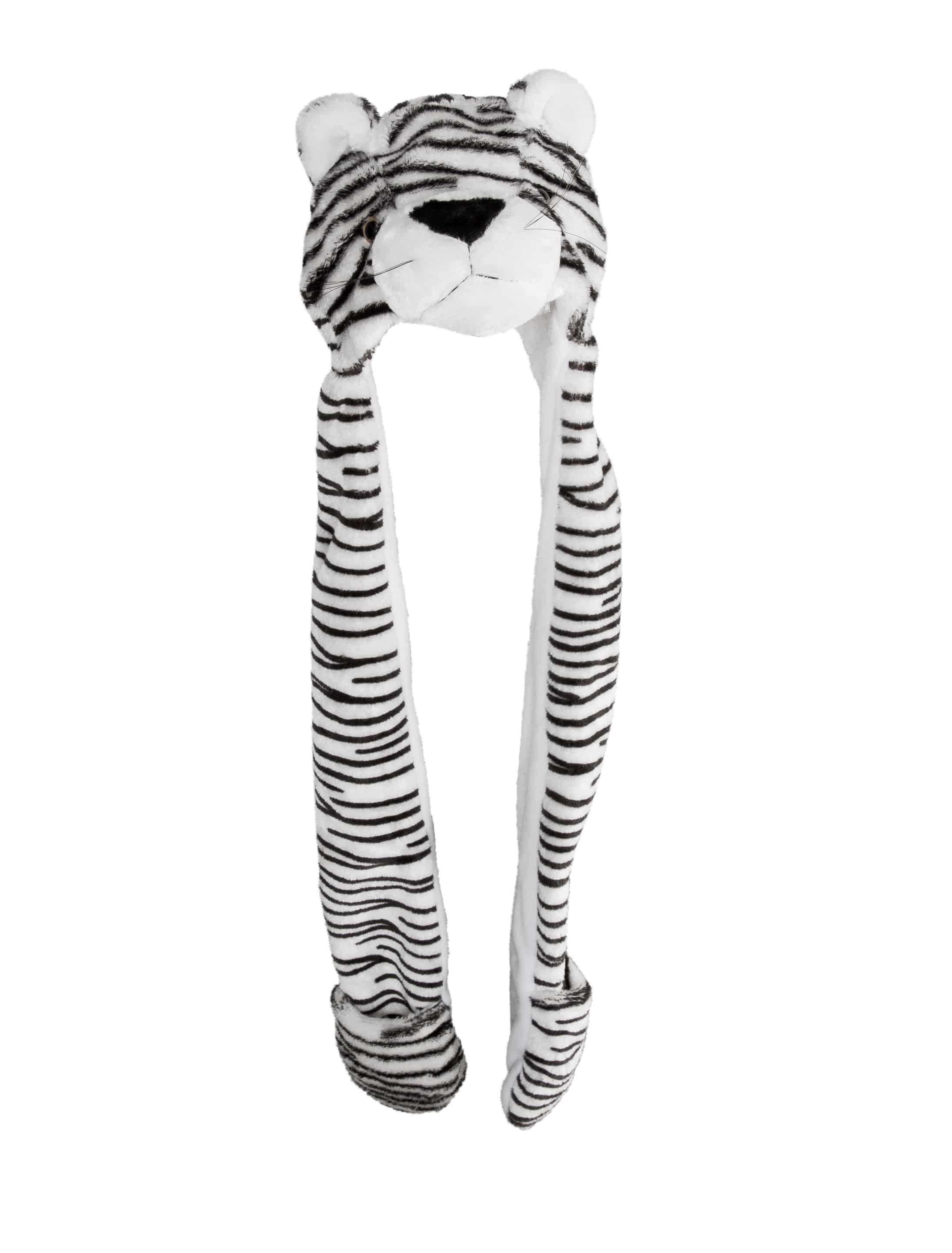 Mütze weißer Tiger Plüsch Mütze weißer Tiger Plüsch