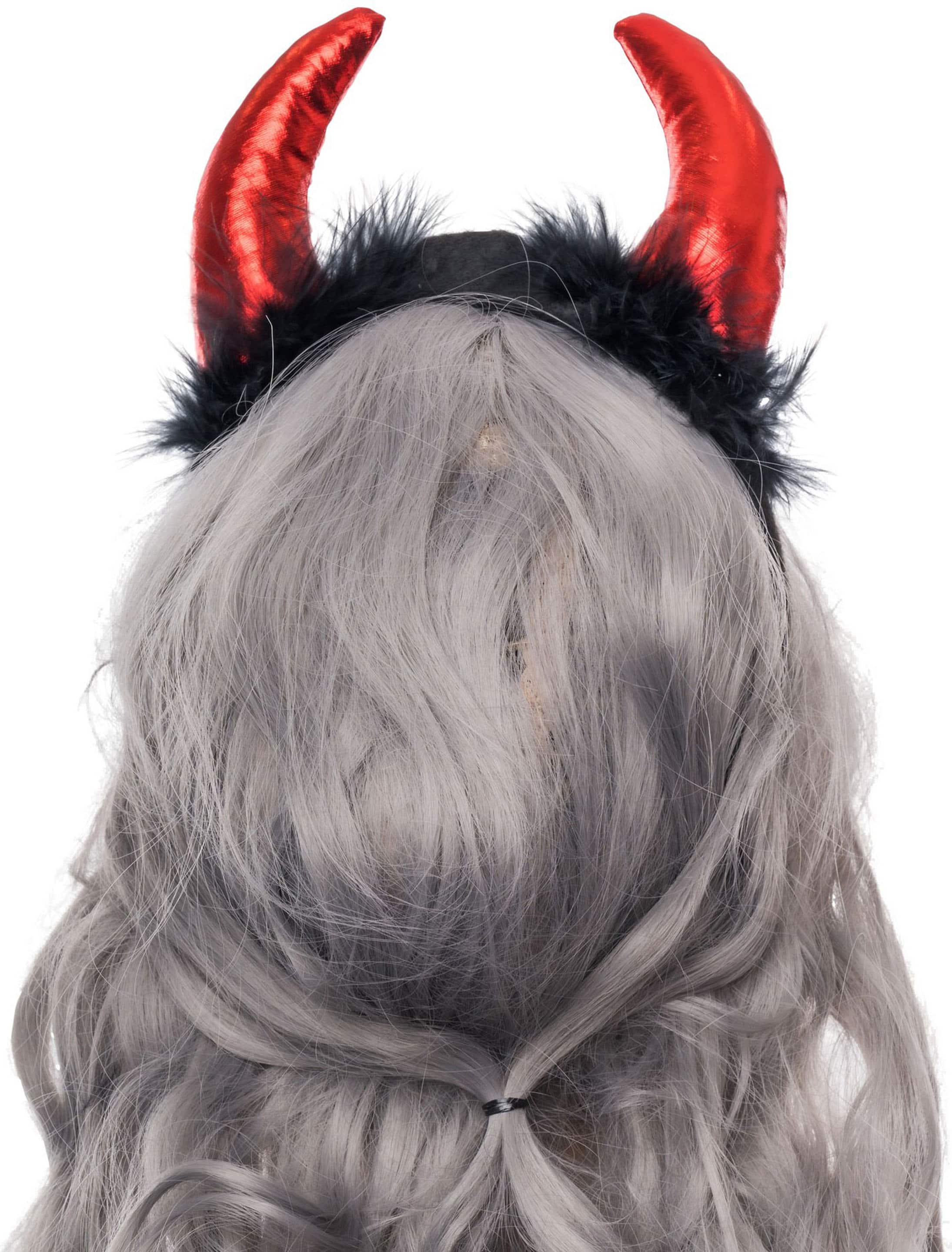 Haarreif Teufel mit LED schwarz/rot