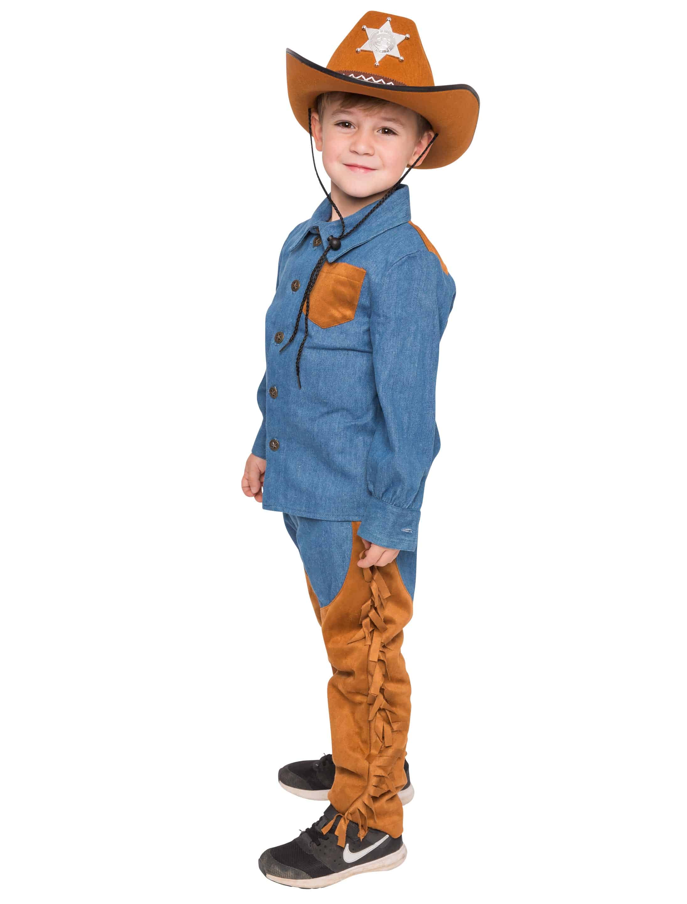 Hemd Cowboy Kinder dunkelblau 140