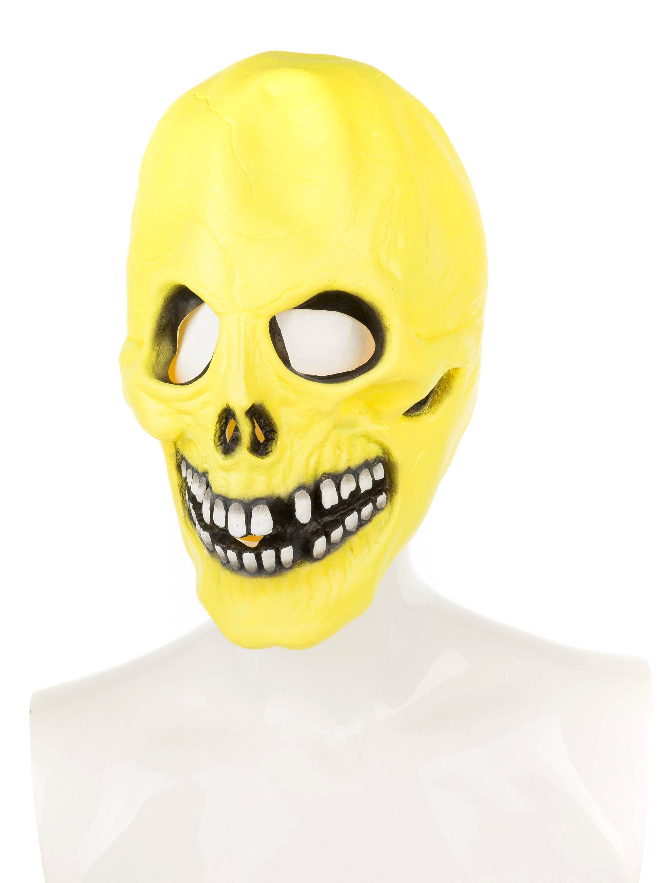 Maske Totenkopf neongelb