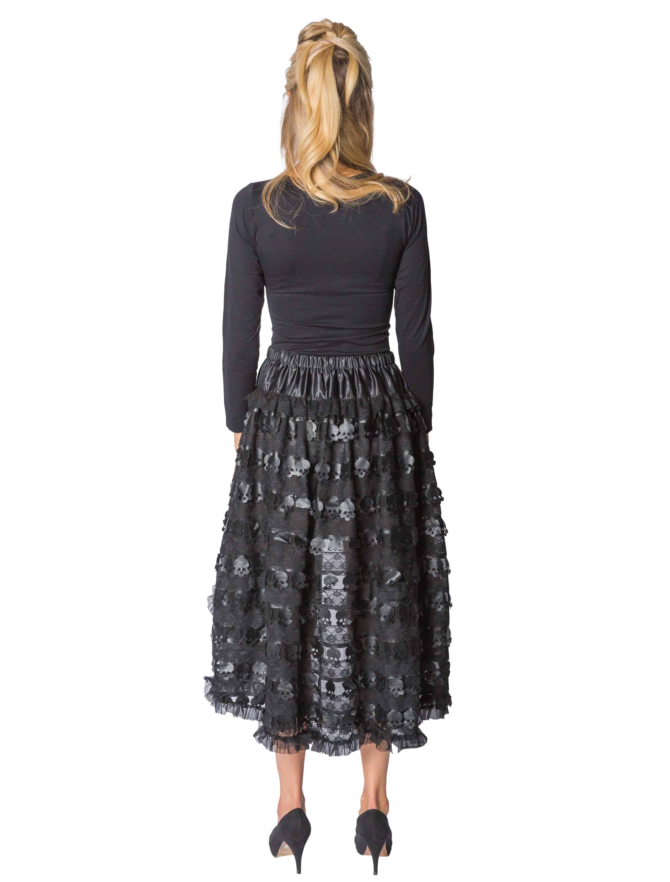 Petticoat de luxe mit Totenköpfen schwarz