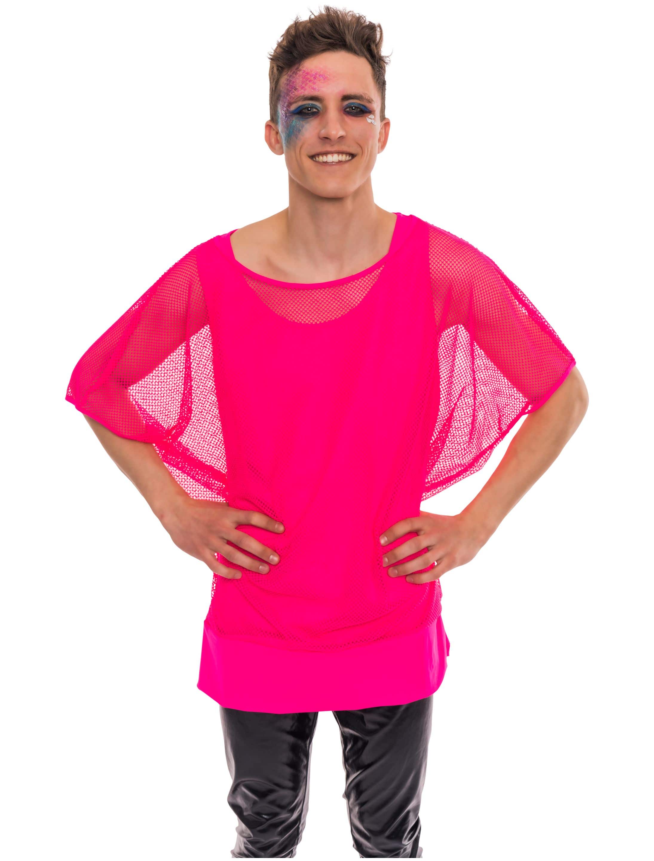 Netz-T-Shirt neonpink 2XL/3XL