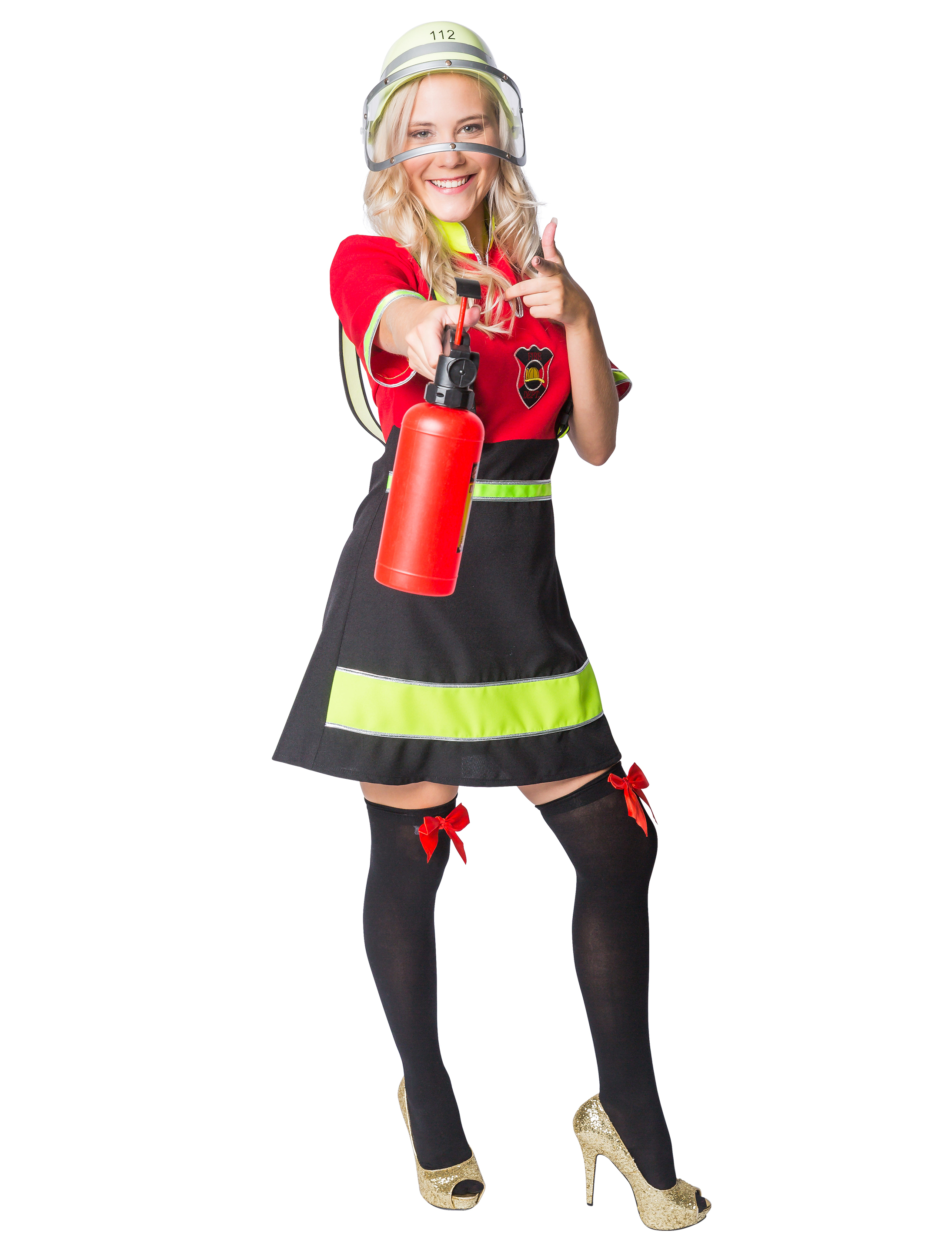 Kleid Feuerwehr Damen schwarz/rot M