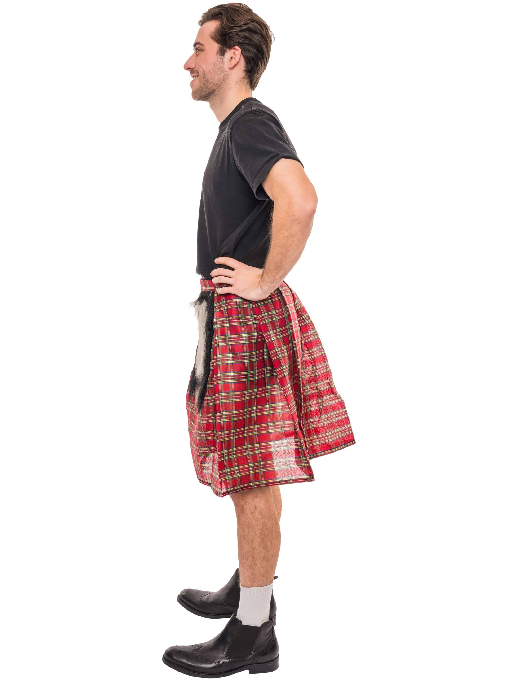 Kilt  Herren schwarz/rot one size