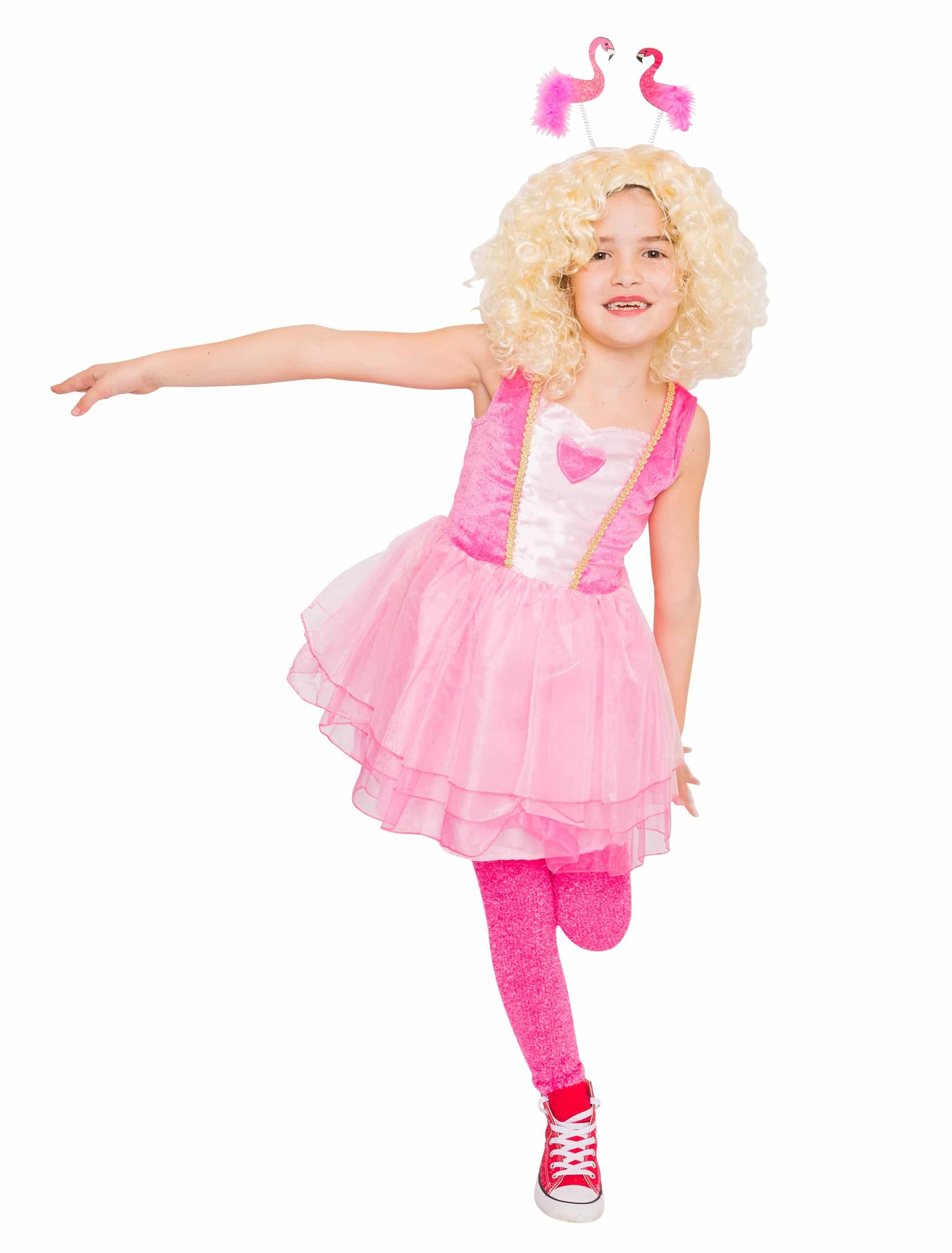 Kleid Flamingo Kinder pink 9-10 Jahre