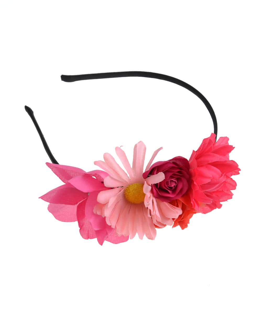 Haarreif mit Blumen pink/rosa