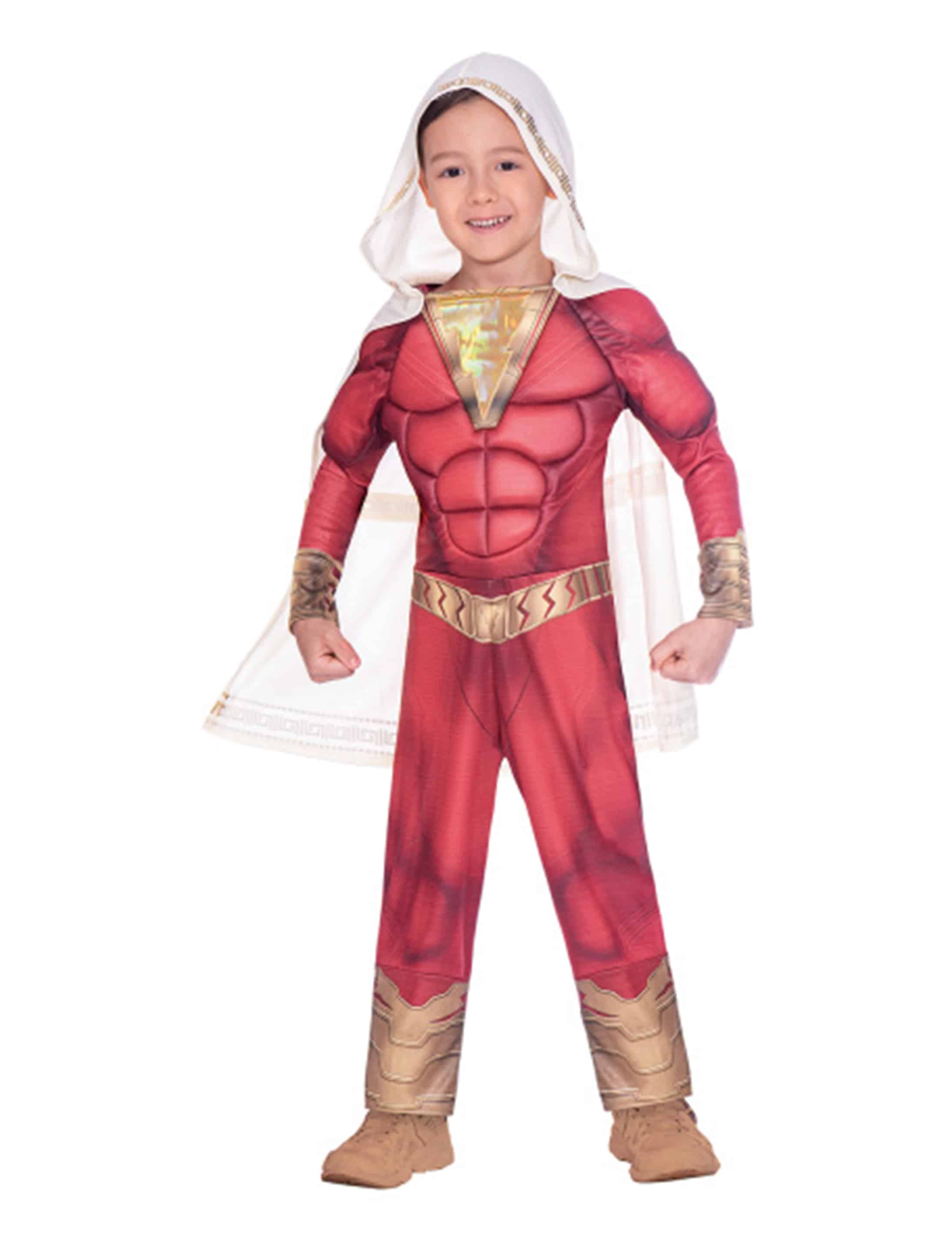 Kostüm Shazam 2-tlg. Kinder rot/weiß 6-8 Jahre