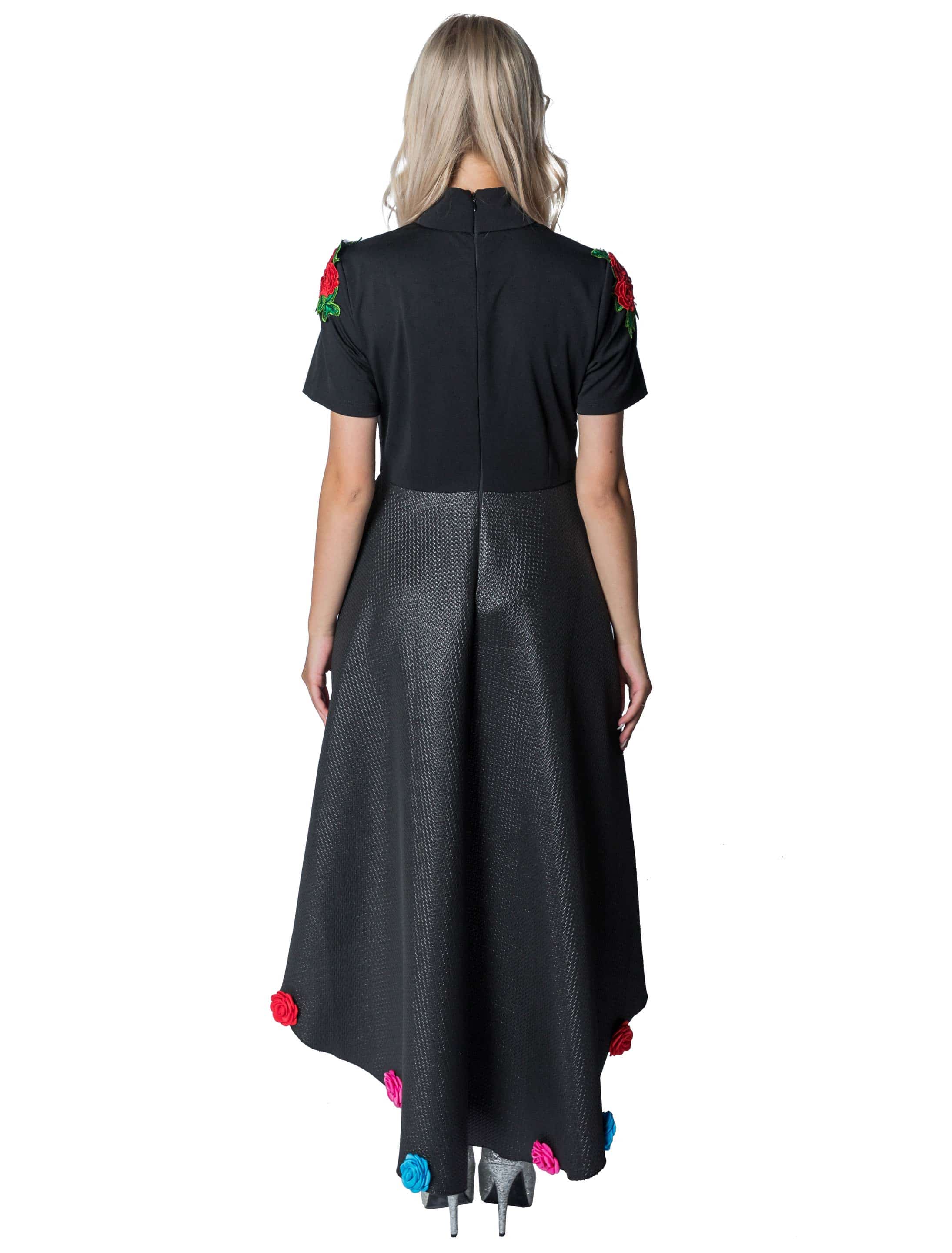 Kleid Dia de los Muertos Damen schwarz/rot XL