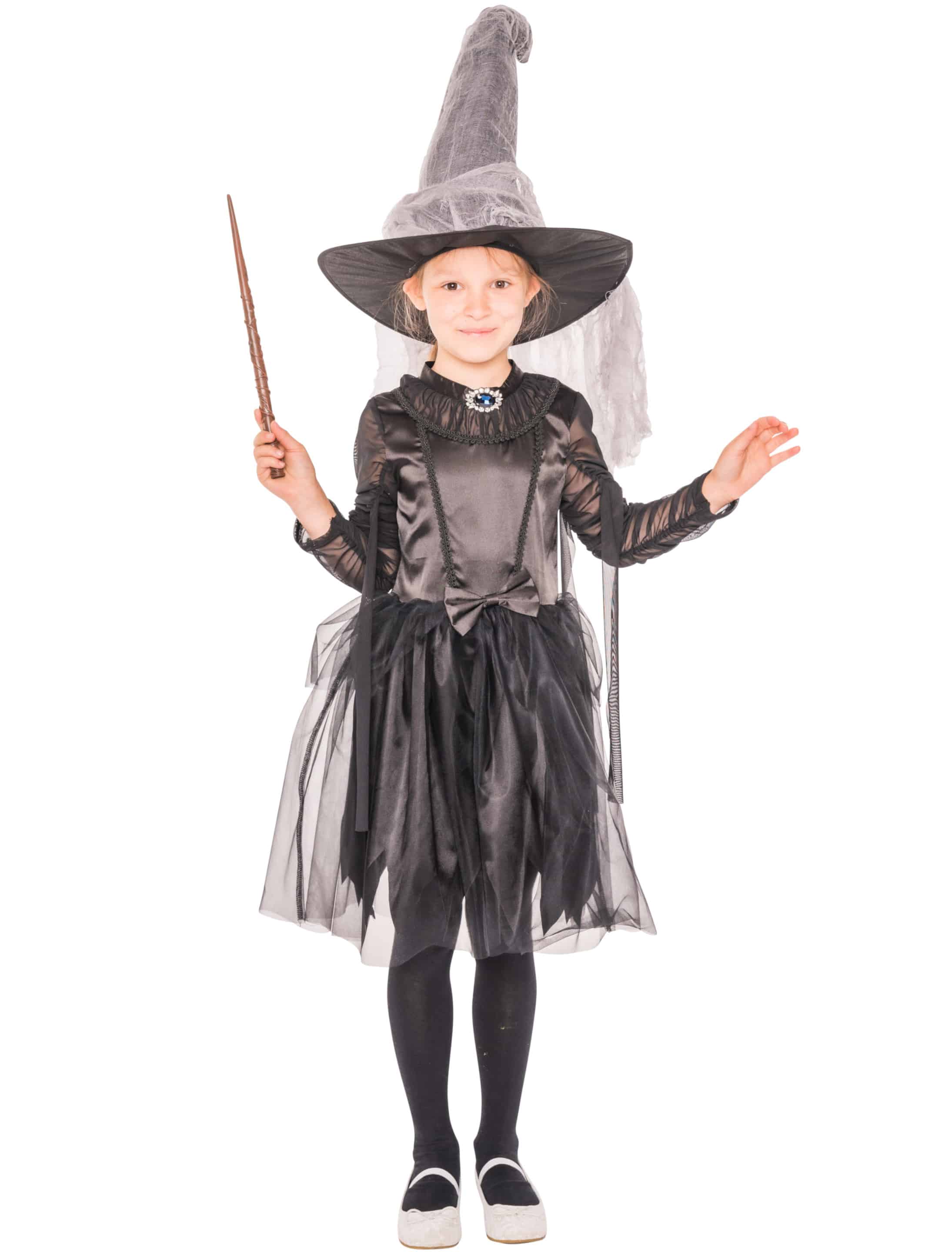 Kleid Hexe Kinder schwarz 164