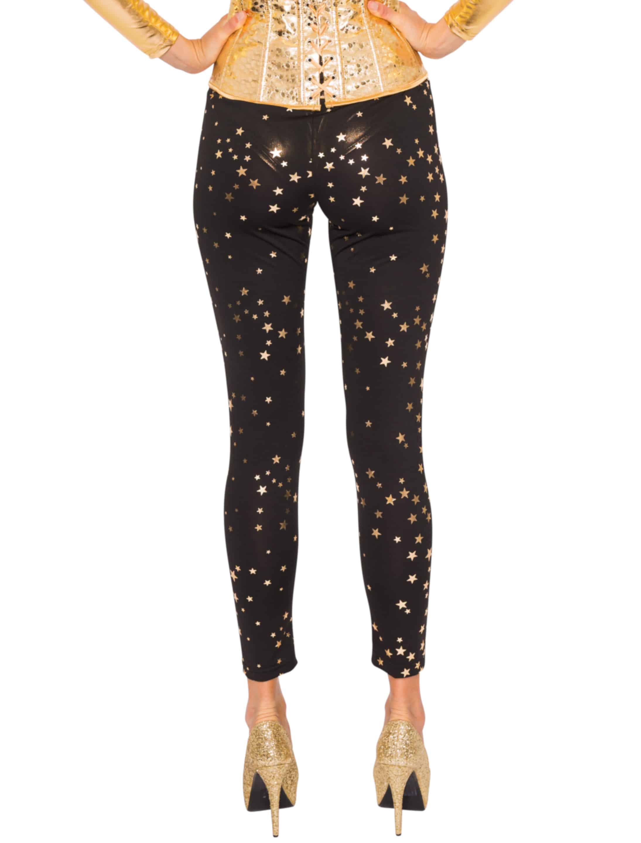 Leggings mit goldenen Sternen schwarz/gold S/M