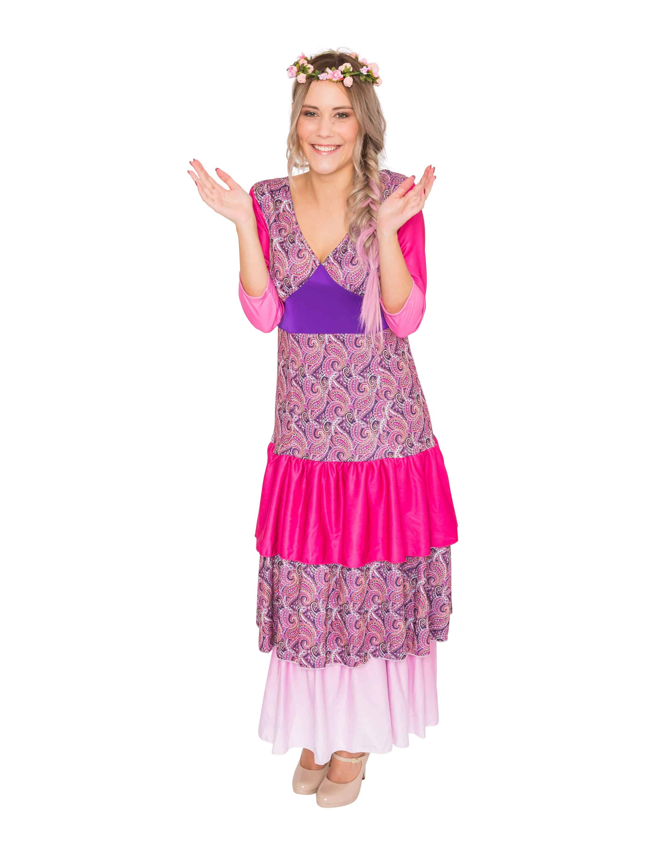 Kleid Flower Power Damen pink S