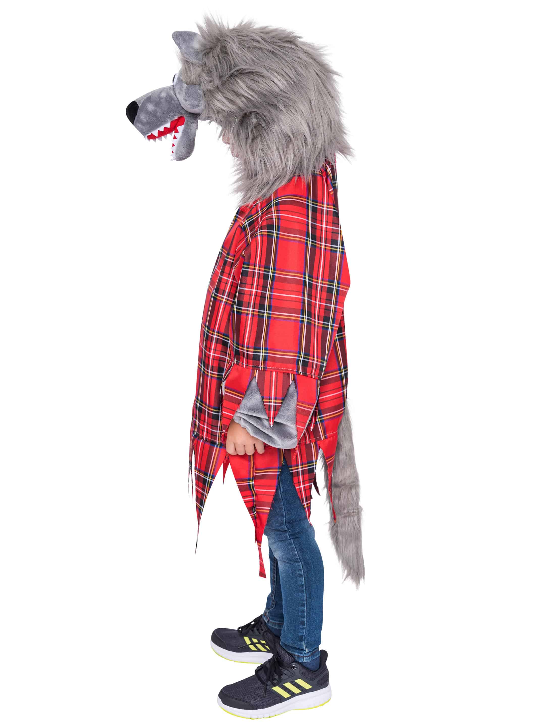 Oberteil Plüsch Werwolf kariert Unisex rot/grau 50-52 Oberteil Plüsch Werwolf kariert Unisex rot/grau 50-52