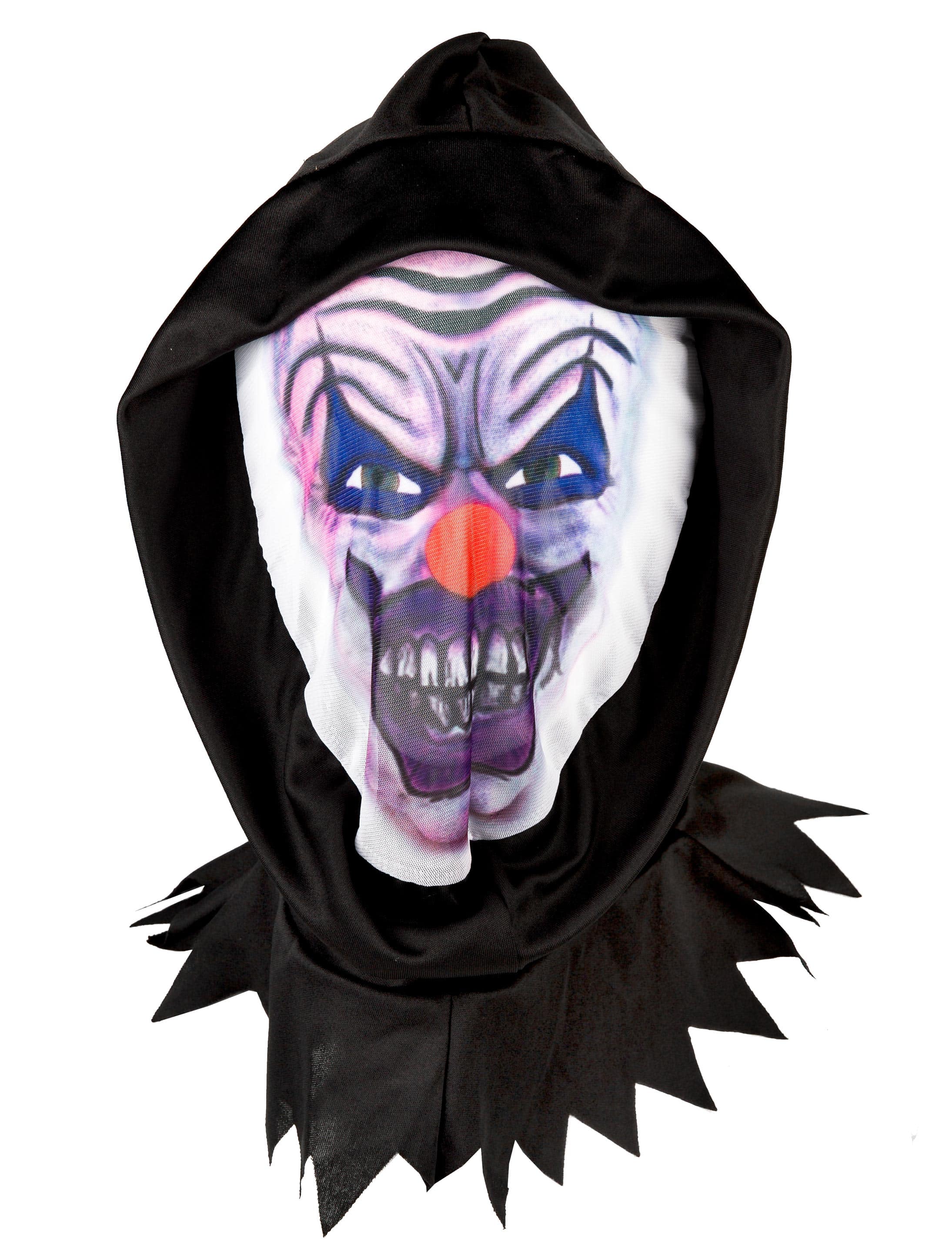 Maske Gruselclown mit Kapuze