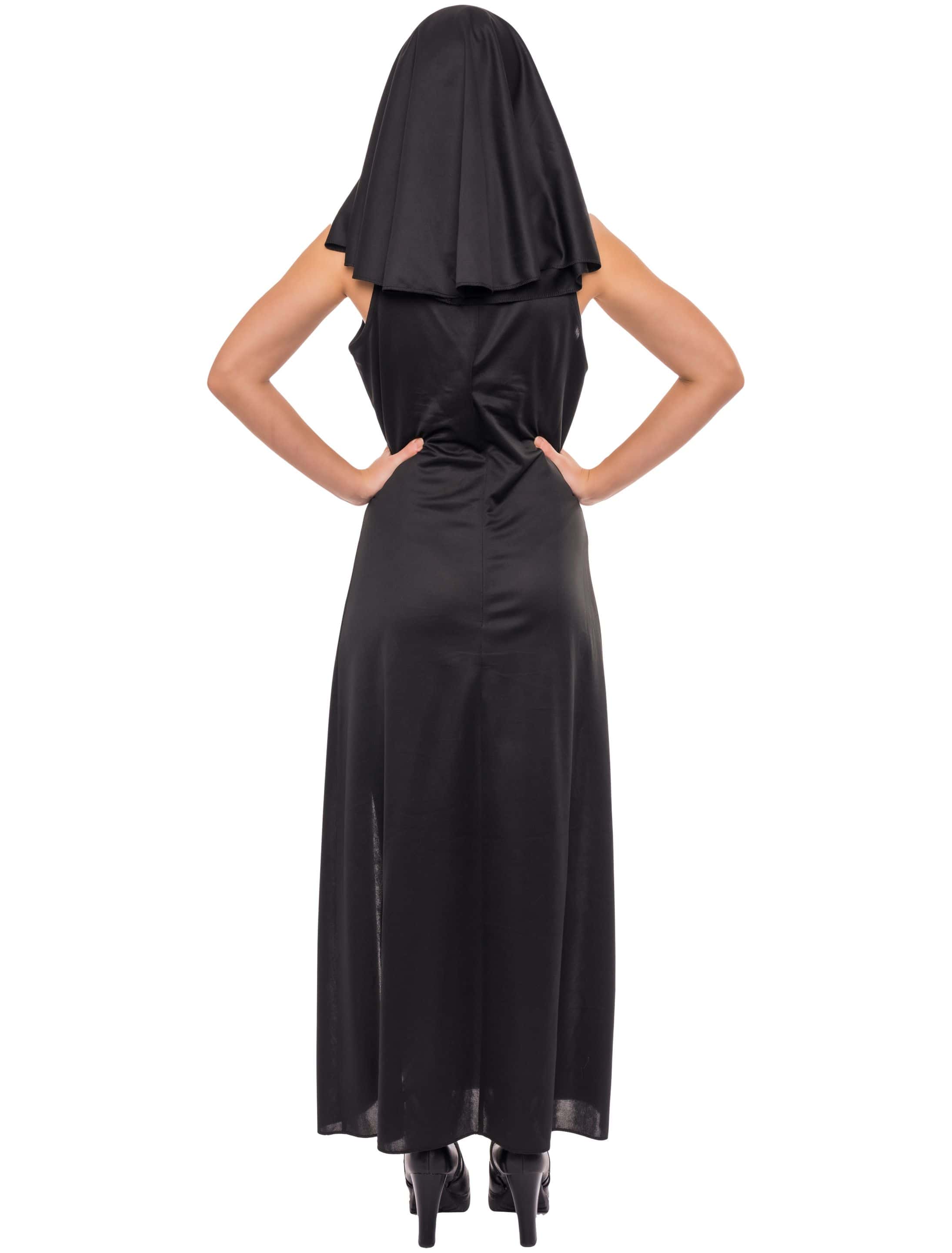 Kleid Nonne sexy Damen schwarz L