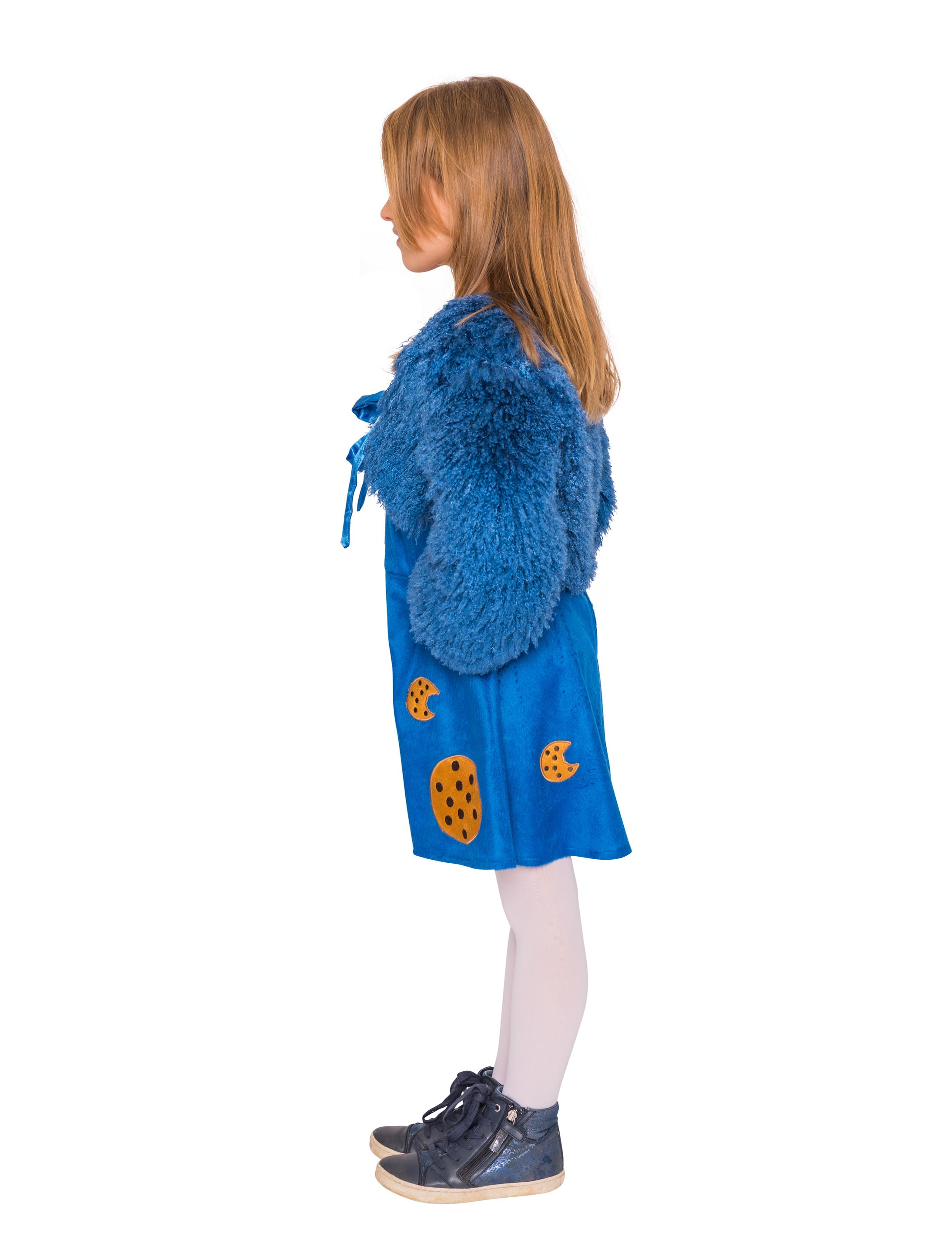 Jacke flauschig Kinder kurz blau 104-116