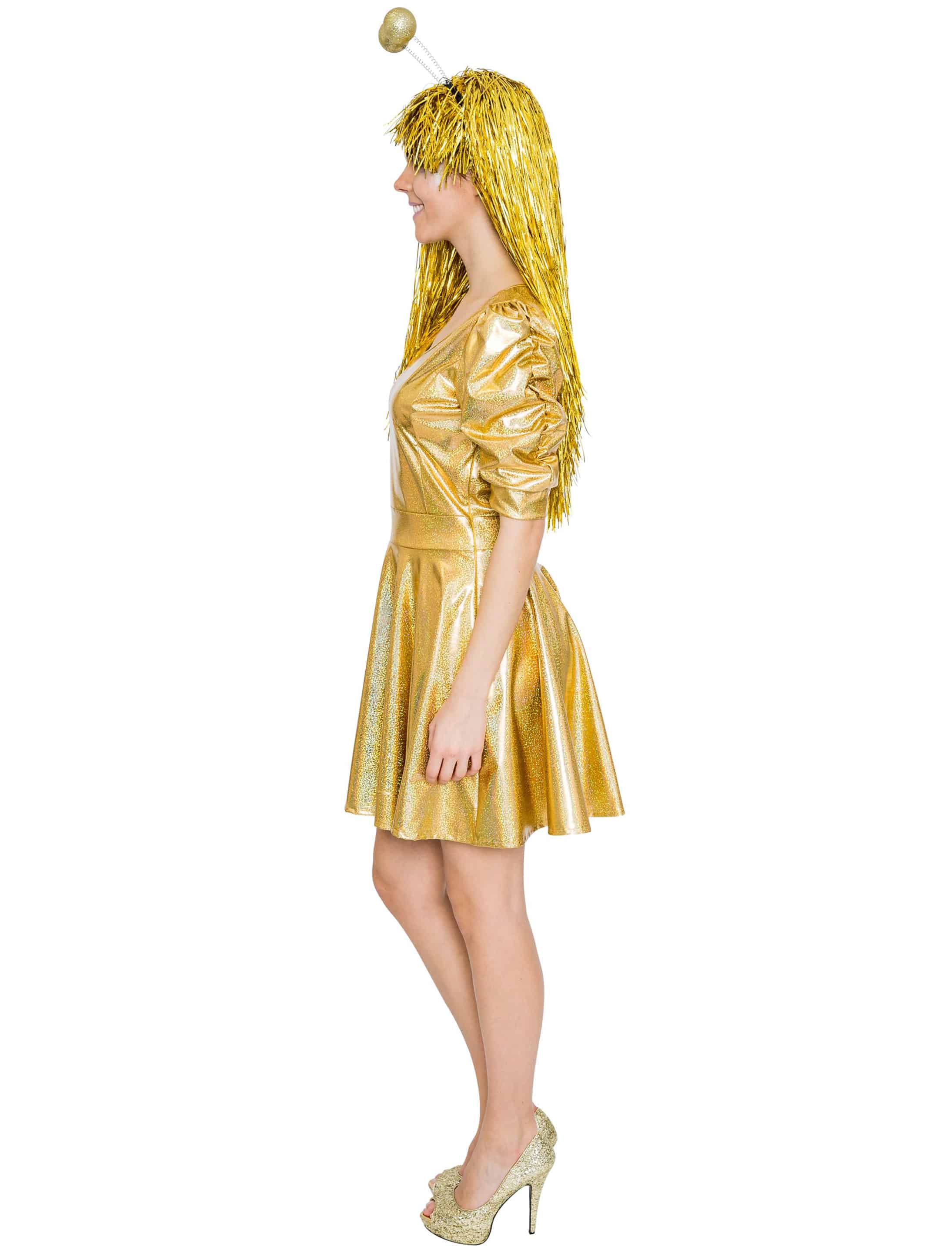 Spacekleid Laser Damen gold XL