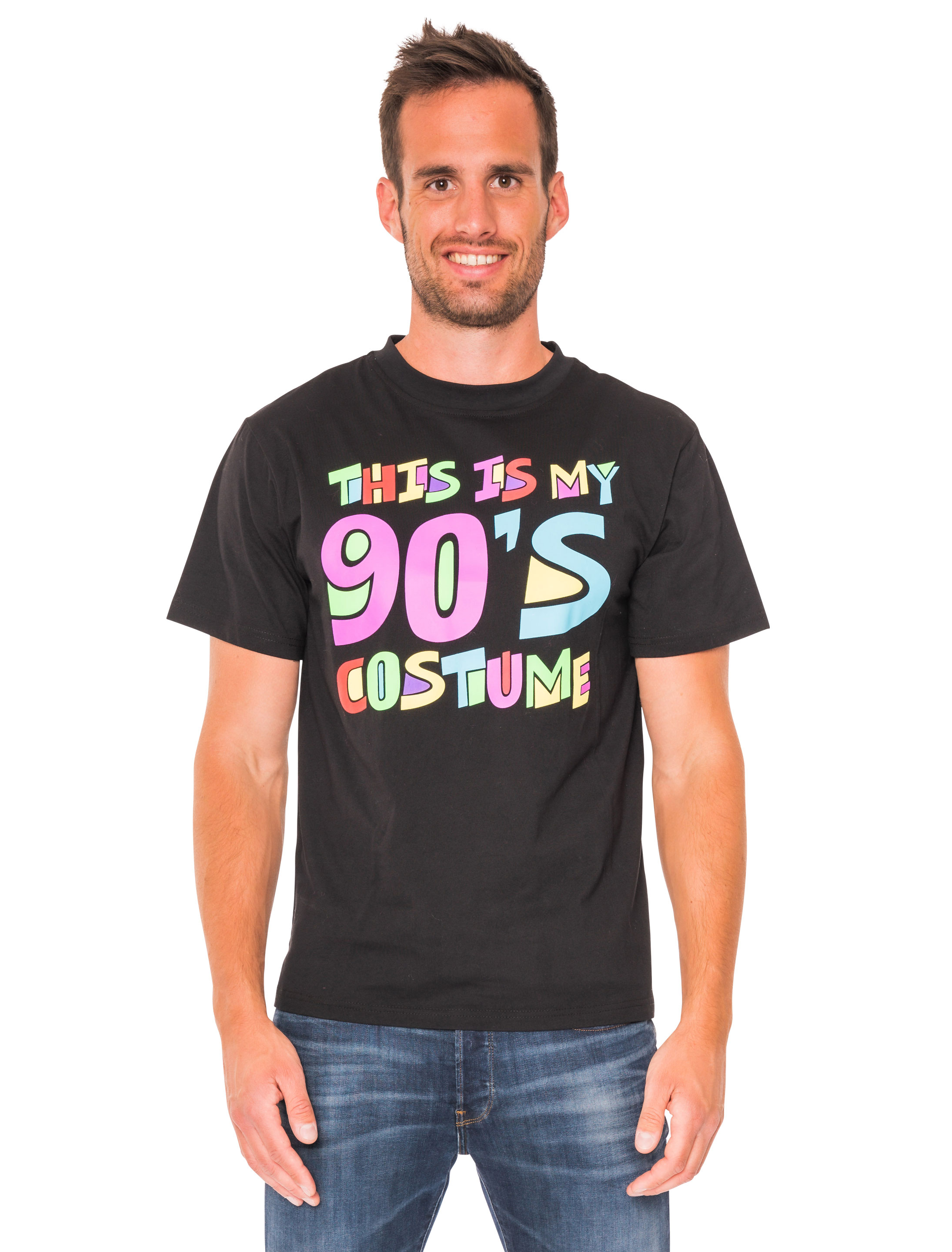 T-Shirt 90er Jahre Herren schwarz 3XL