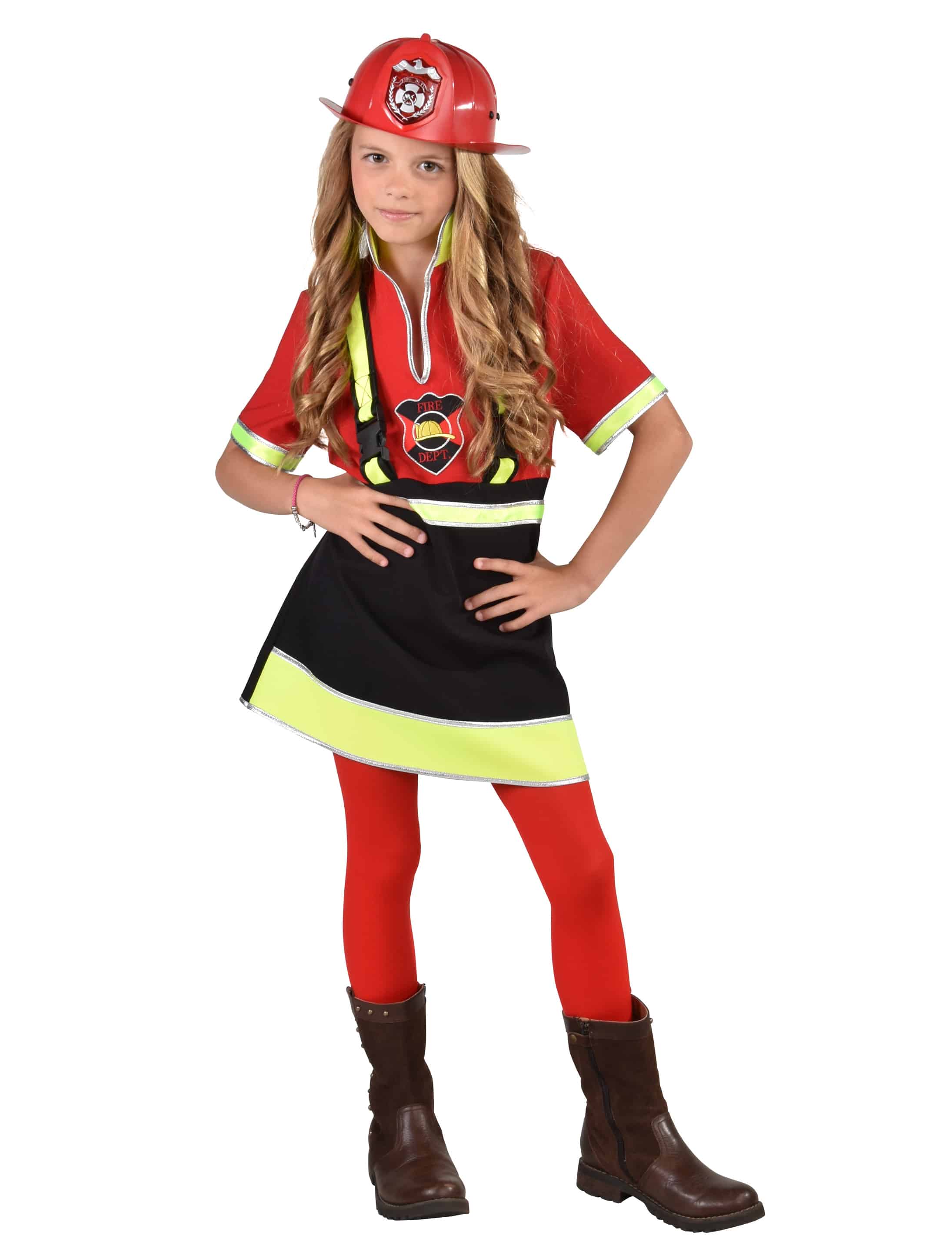 Kleid Feuerwehr Kinder schwarz/rot 116