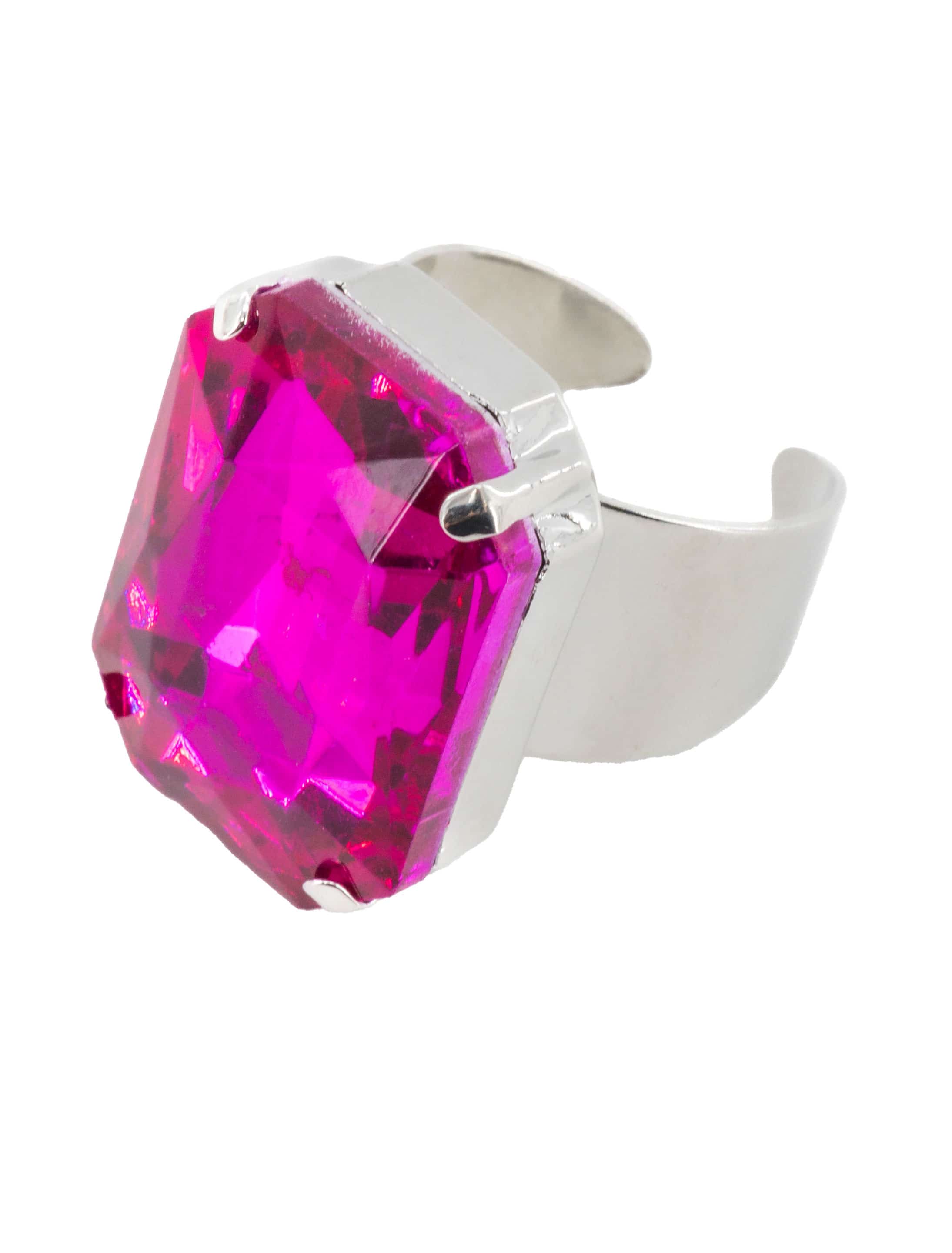 Ring mit Kristall pink