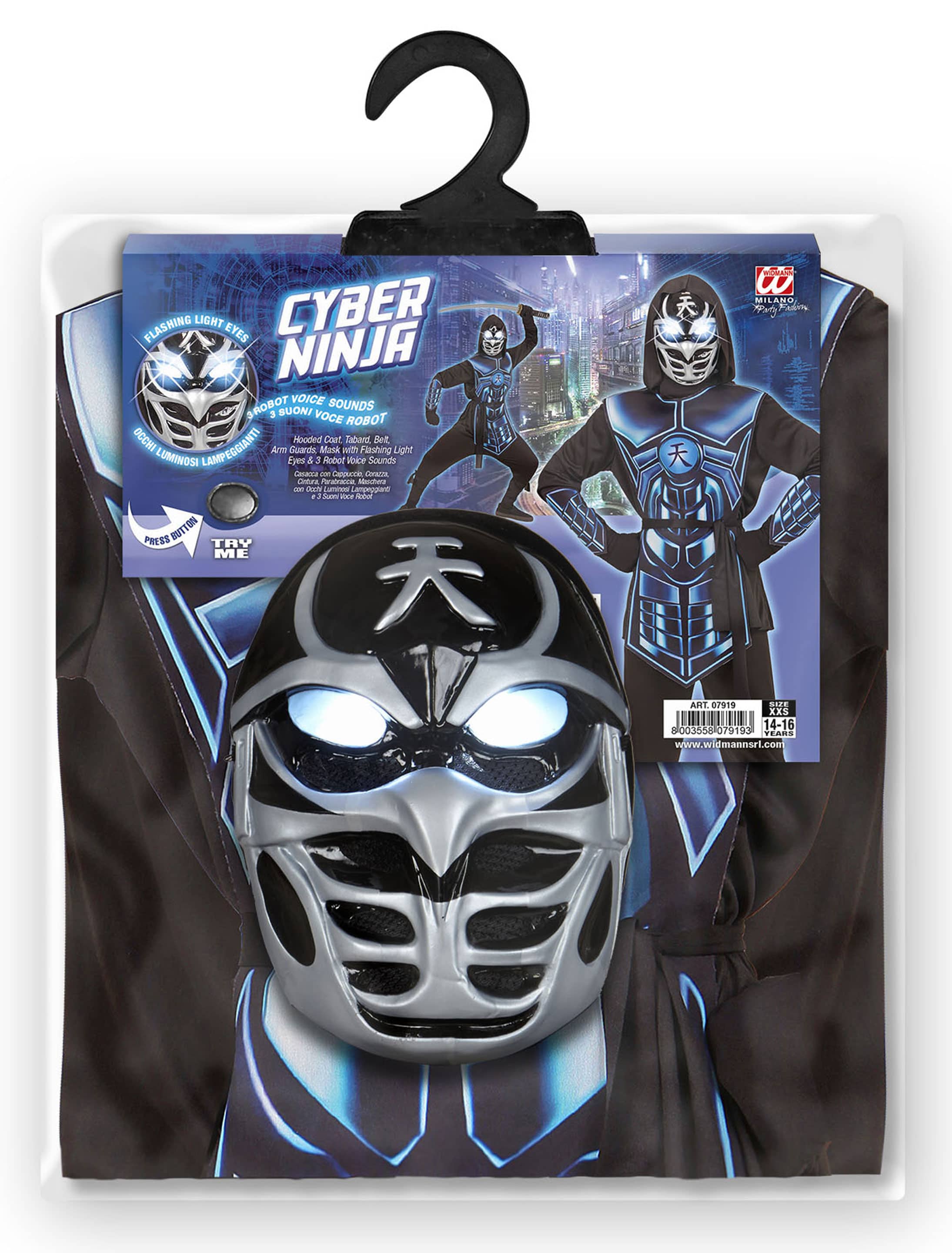 Cyber Ninja Kinder 5-tlg. schwarz/blau 128