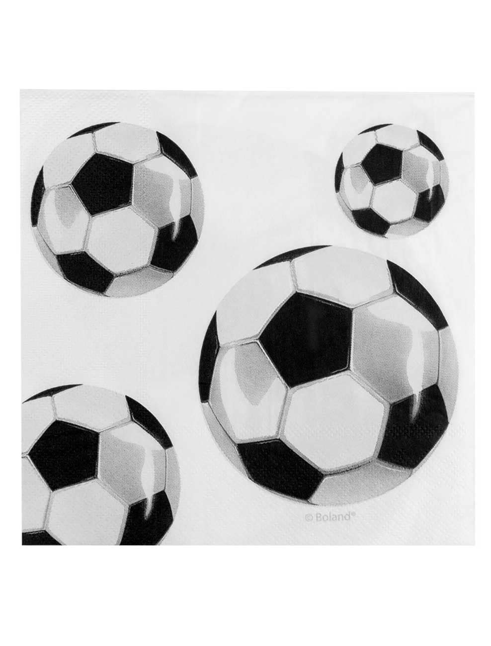 Servietten Fußball 20 Stk. schwarz/weiß