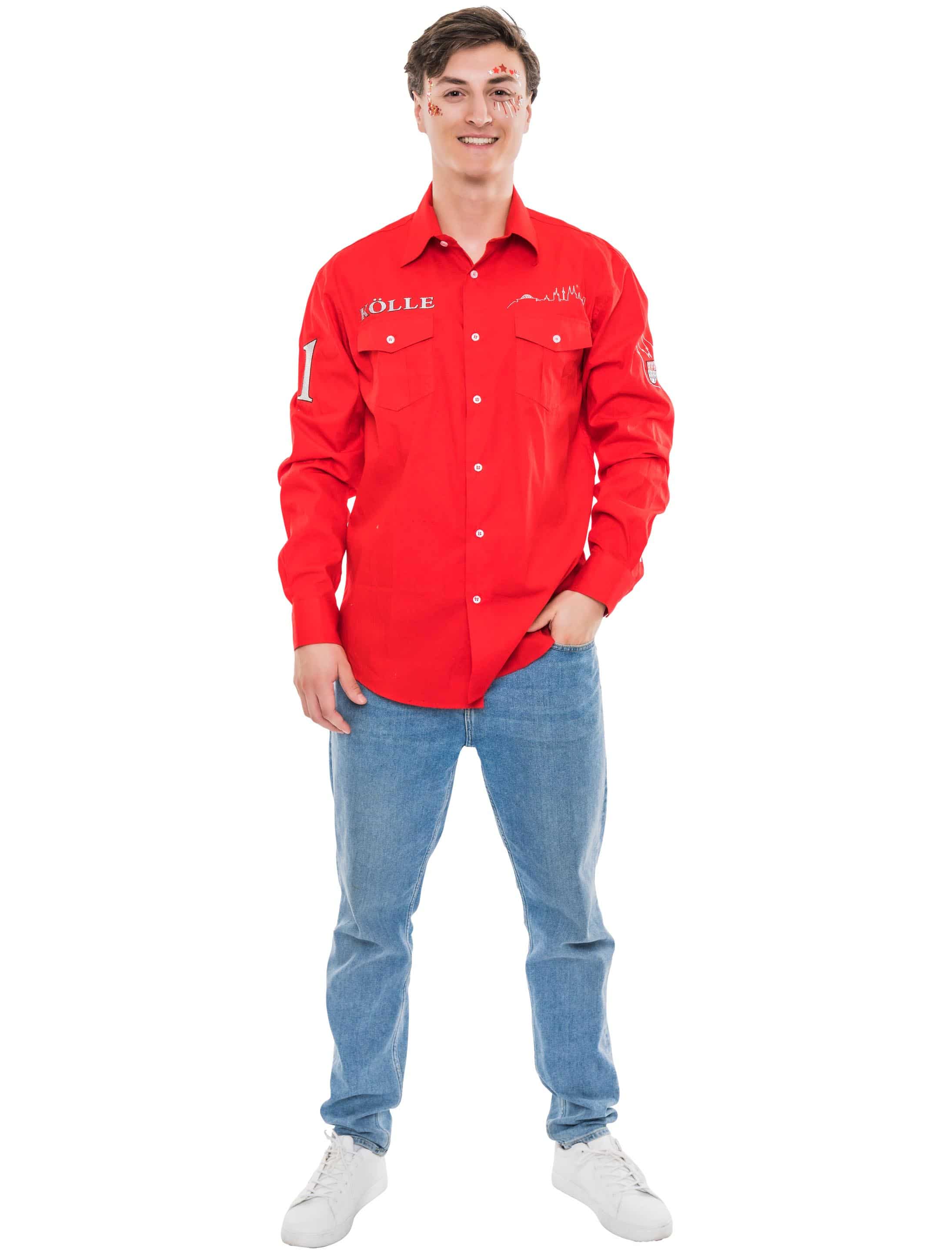 Hemd Kölle Herren rot 5XL