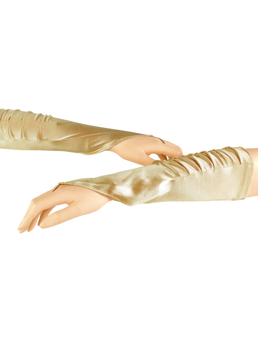 Handschuhe fingerlos Satin gold one size