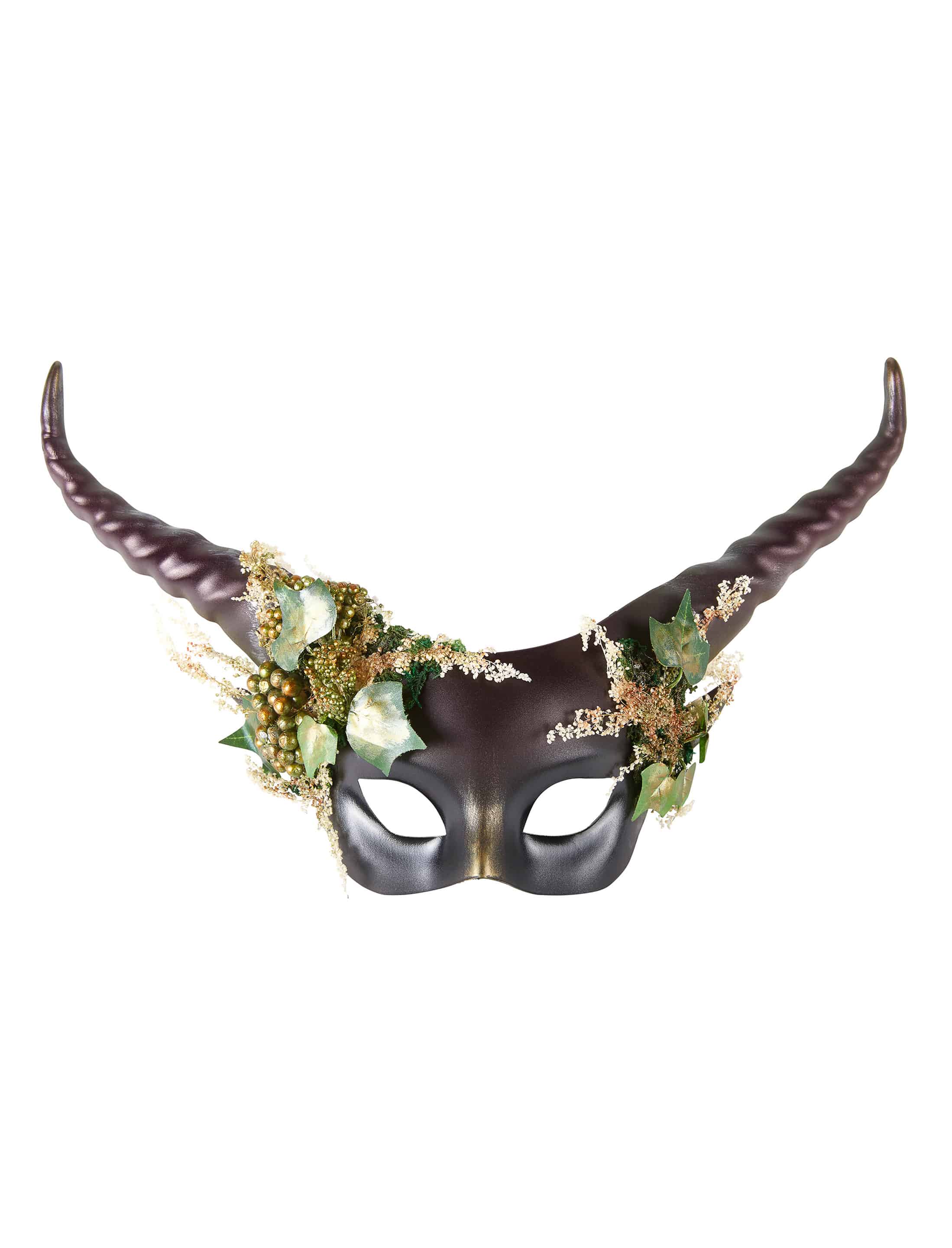 Maske mit langen Hörnern schwarz