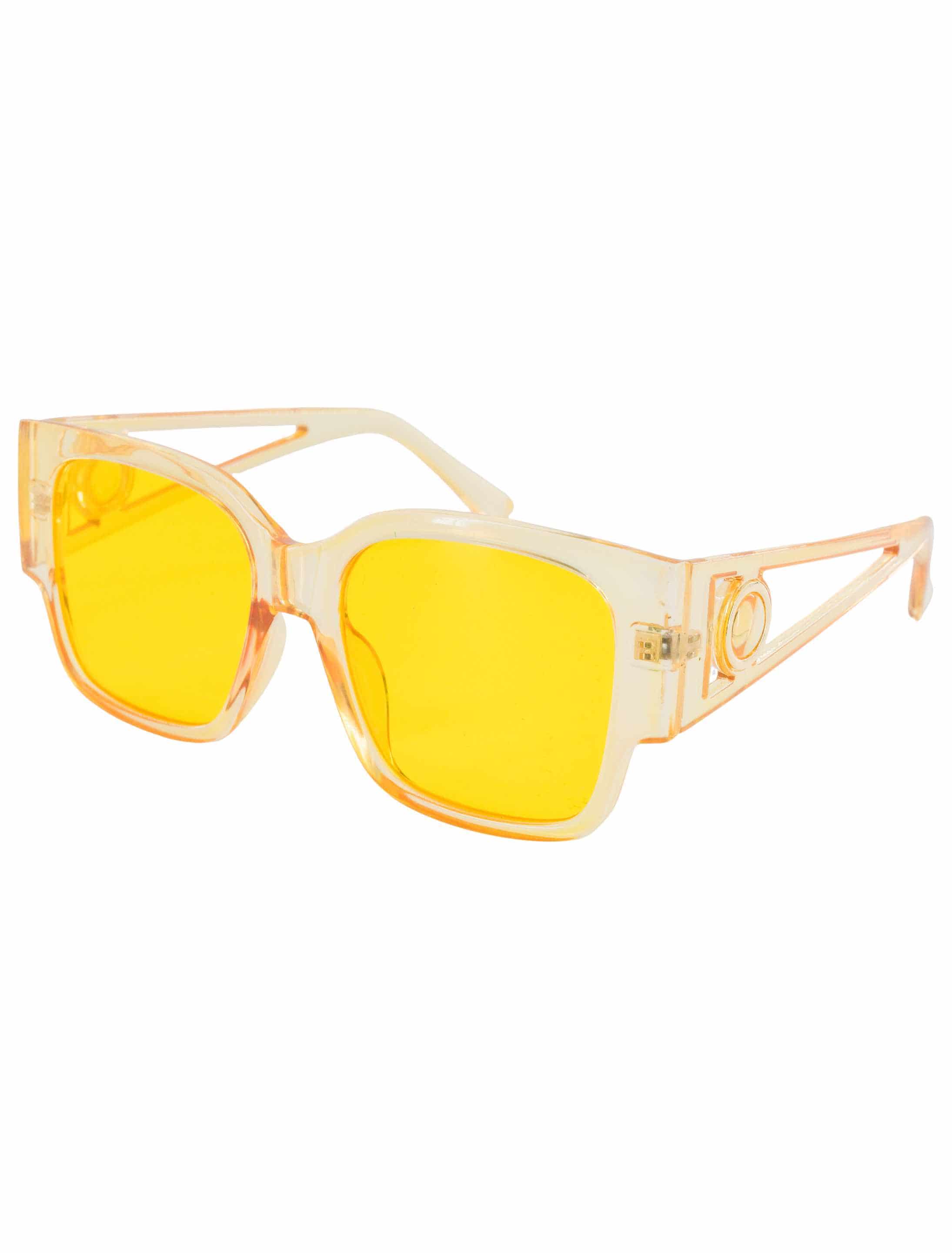 Brille große Gläser transparent  gelb