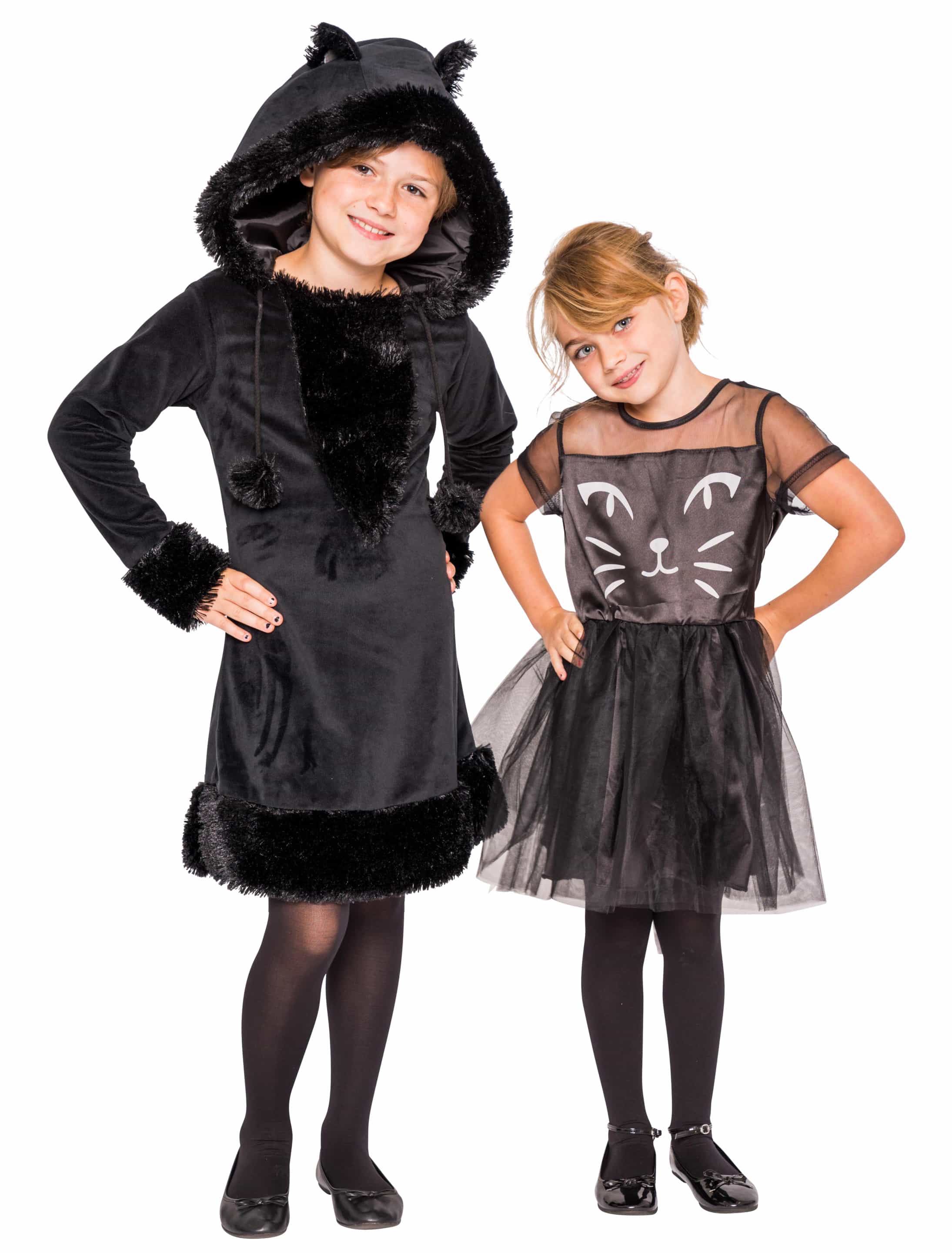 Kleid Katze Kinder schwarz 152