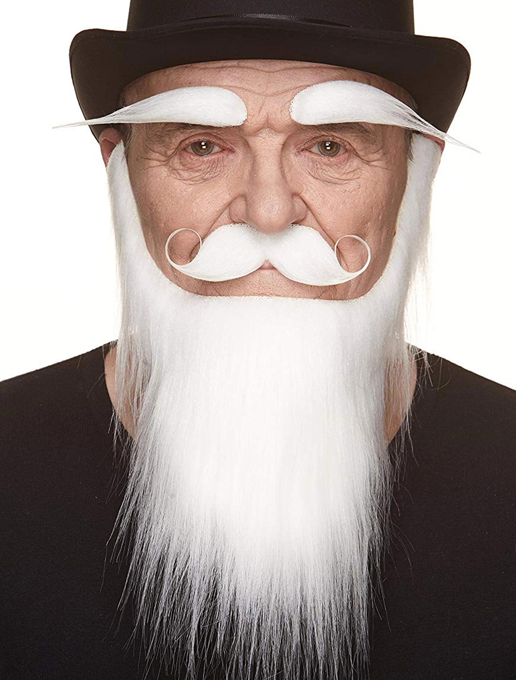 Bart weiß lang mit Augenbrauen