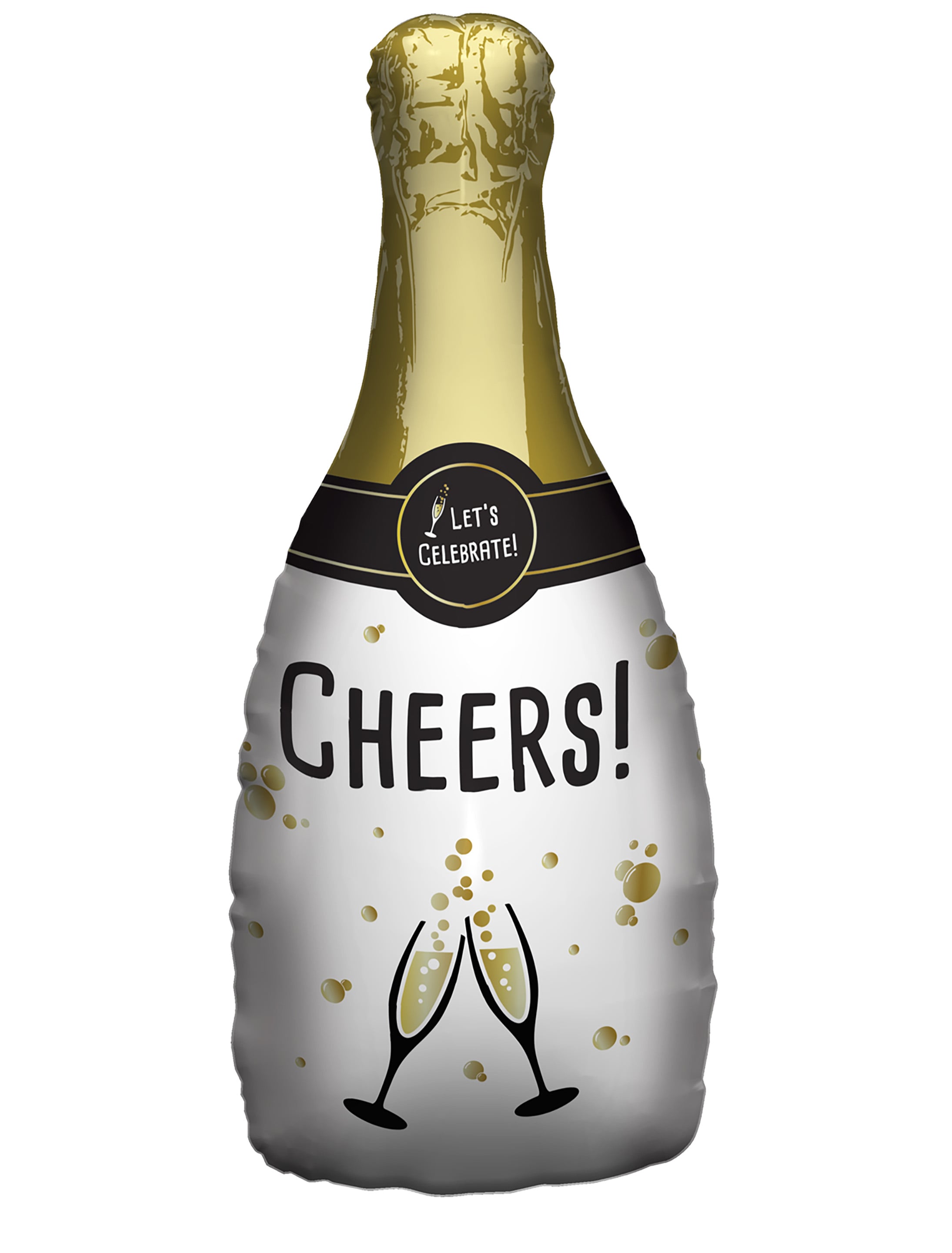 Folienballon Champagnerflasche L weiß/gold