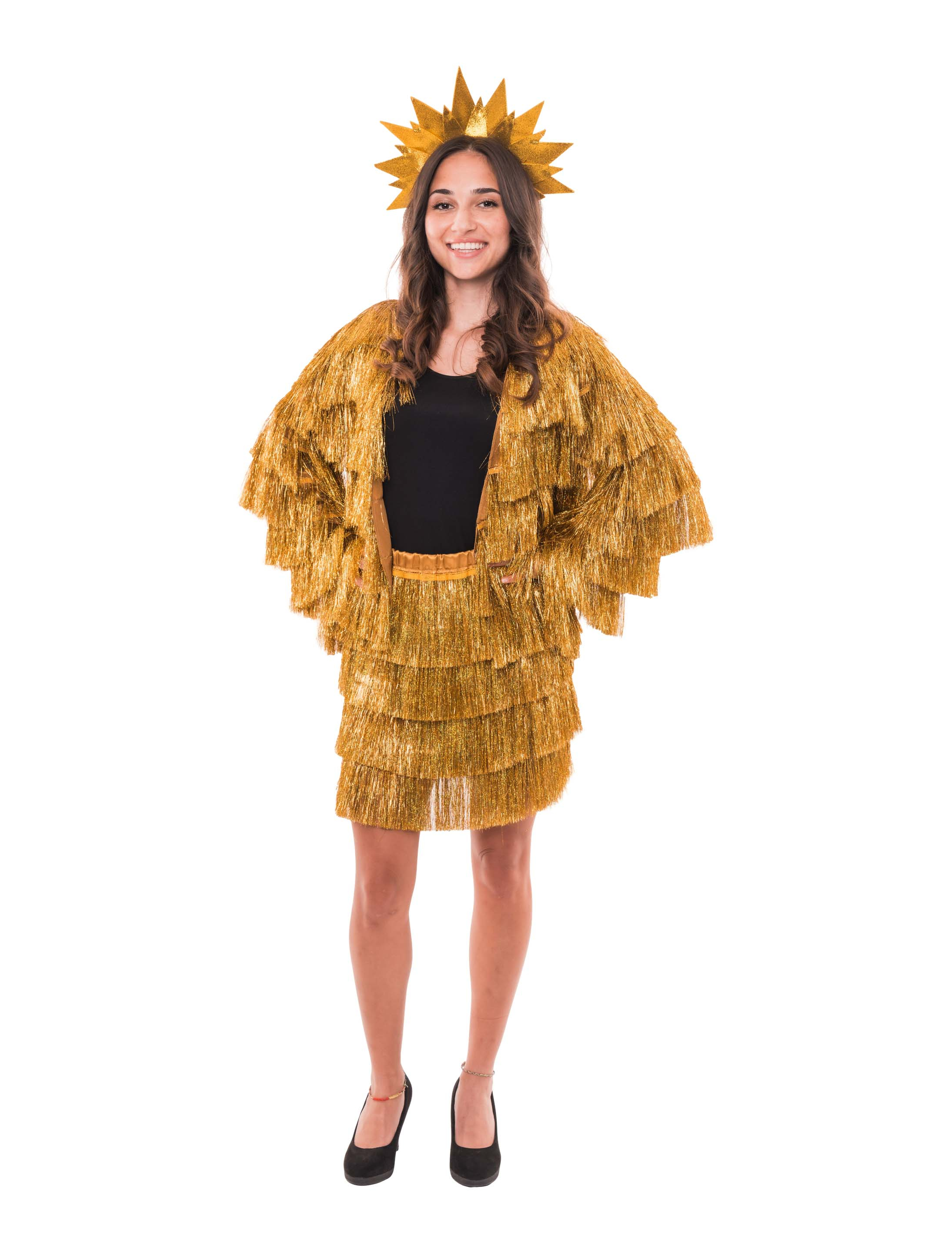 Jacke Lametta fein Damen gold XXS/XS