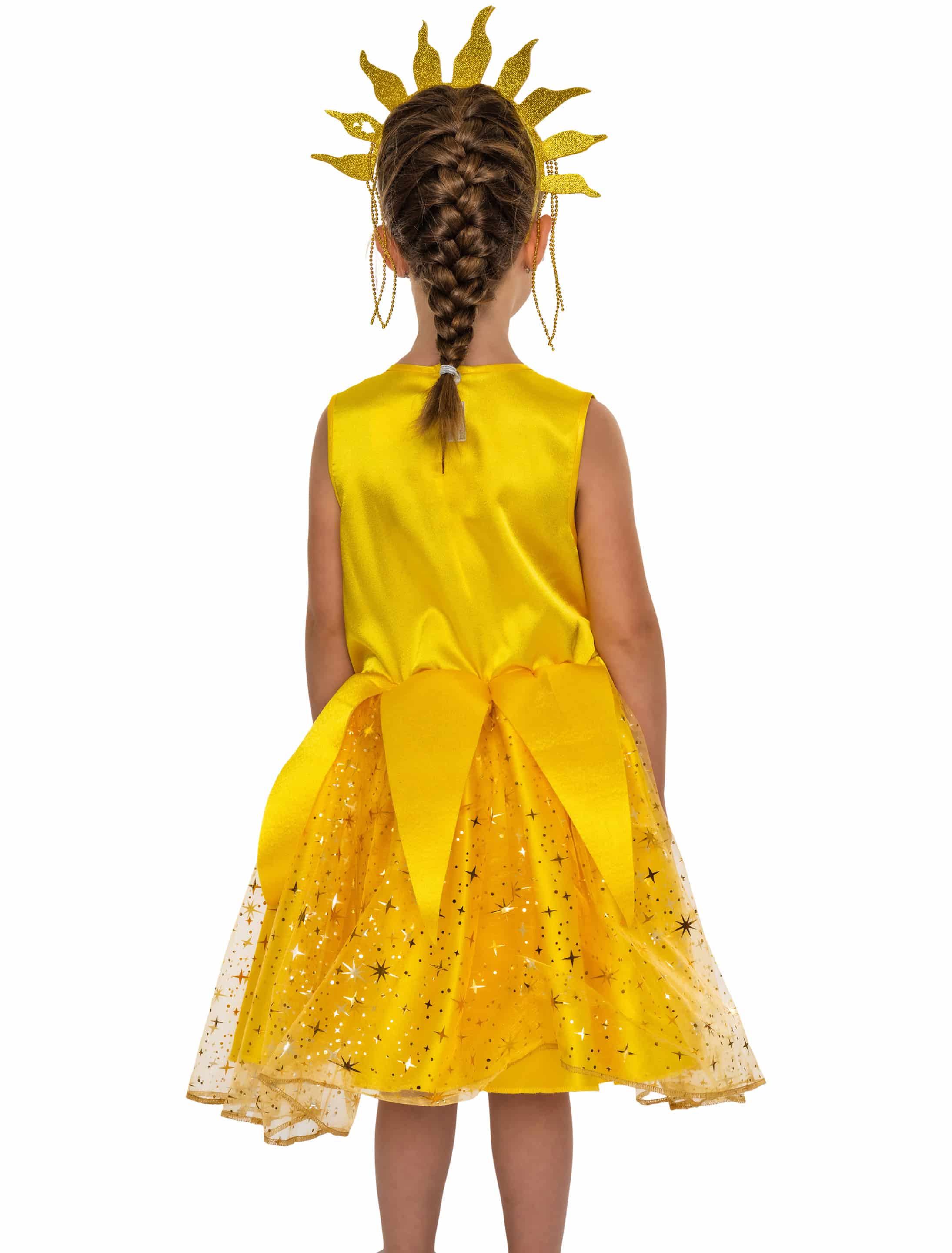 Kleid mit Tüll und Sternen Kinder goldgelb 140