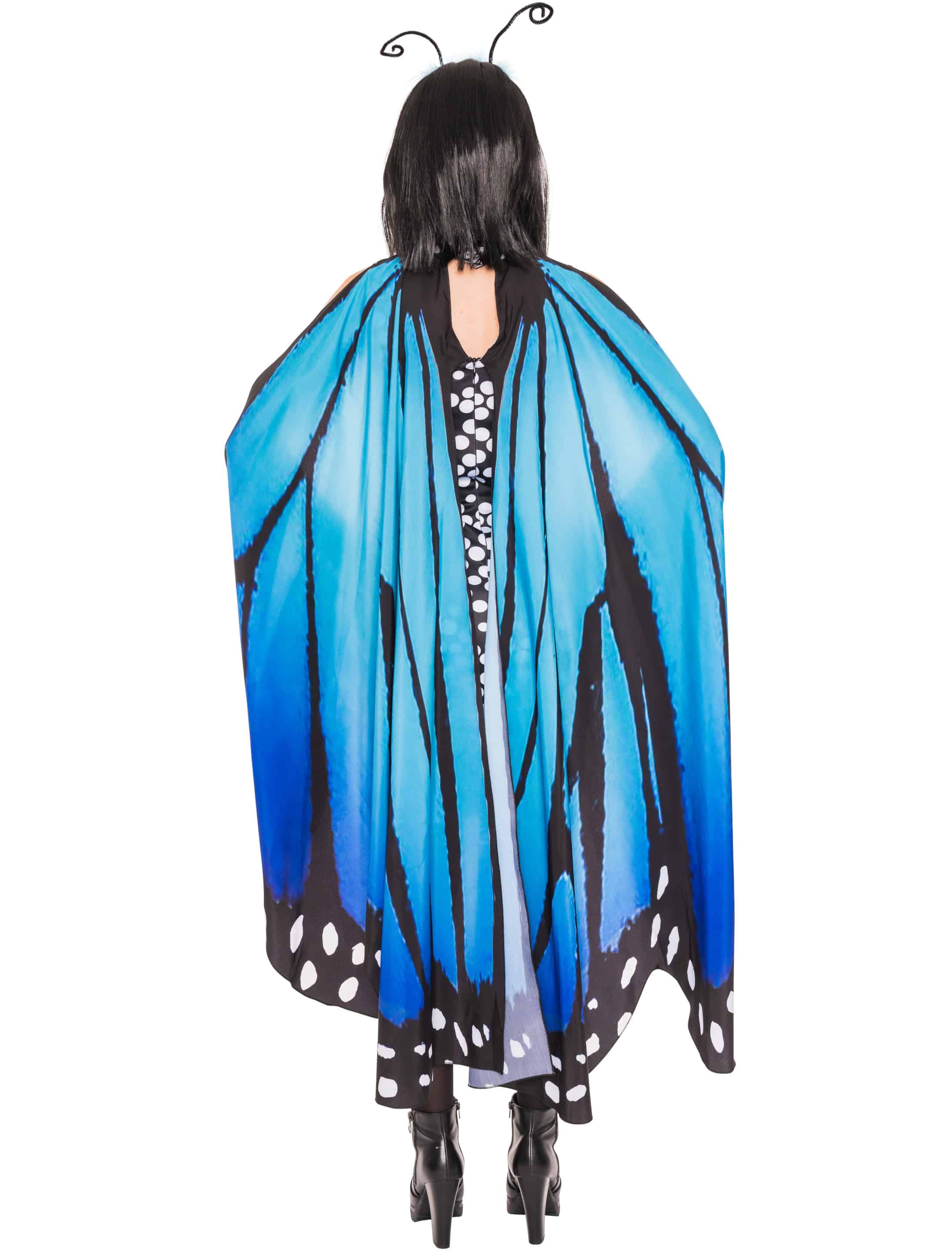 Kleid Schmetterling Damen Damen schwarz/blau XL