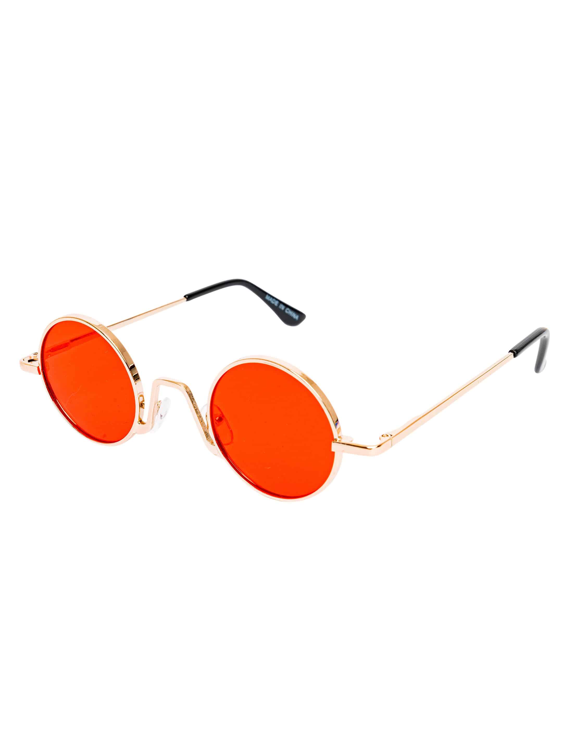 Brille rund gold rot