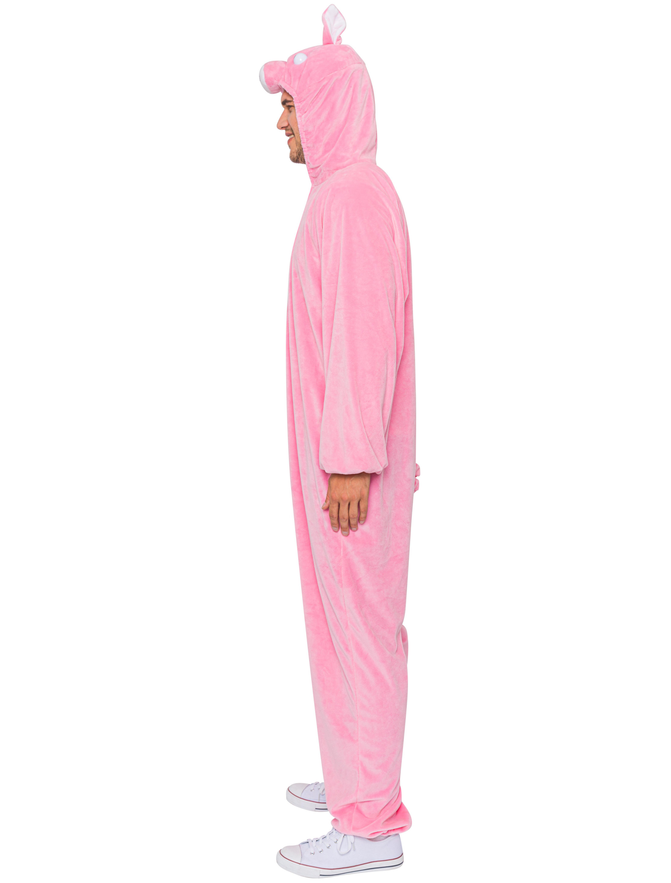 Overall Plüsch Schwein Herren pink 56-58