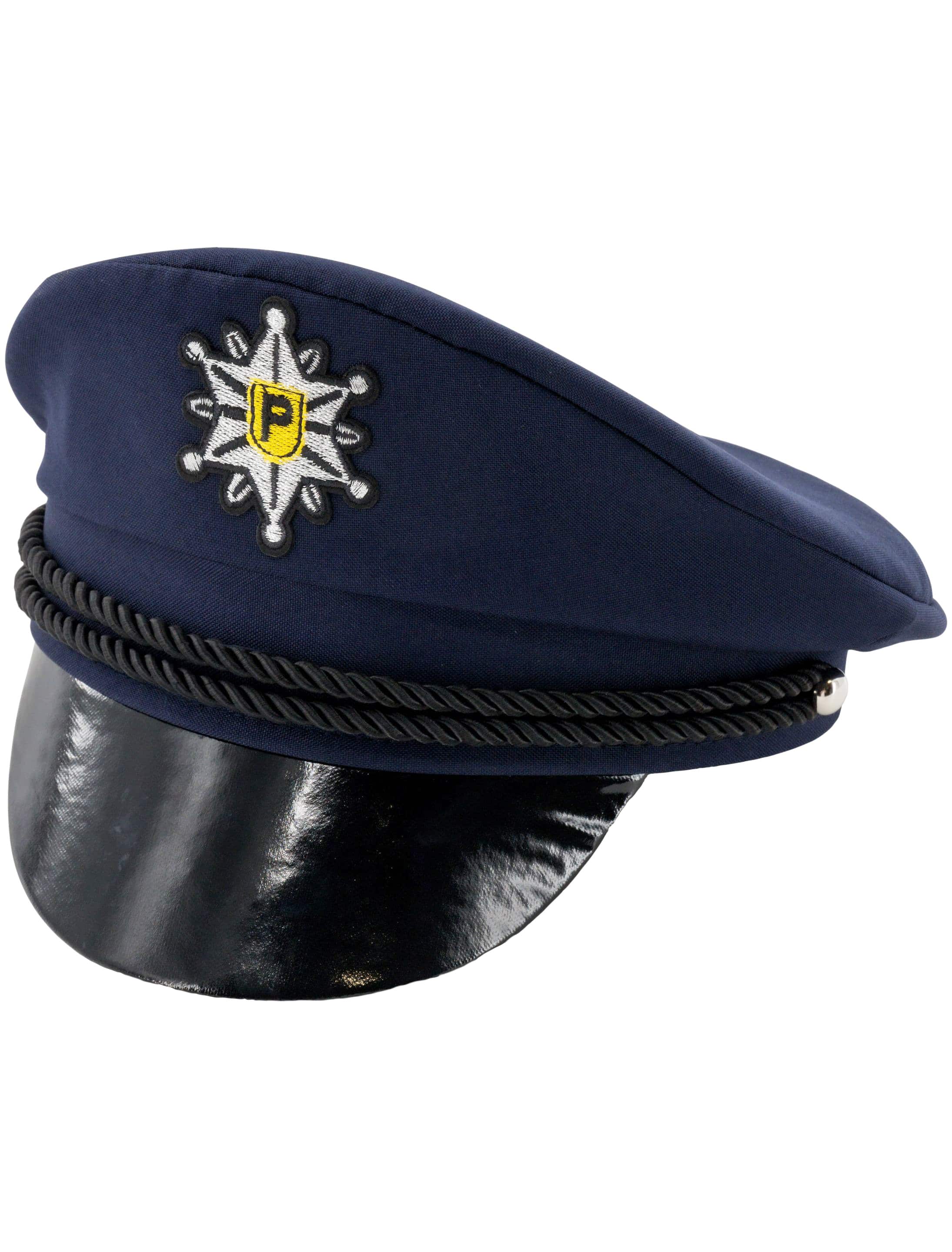 Polizeimütze Kinder schwarz/blau one size