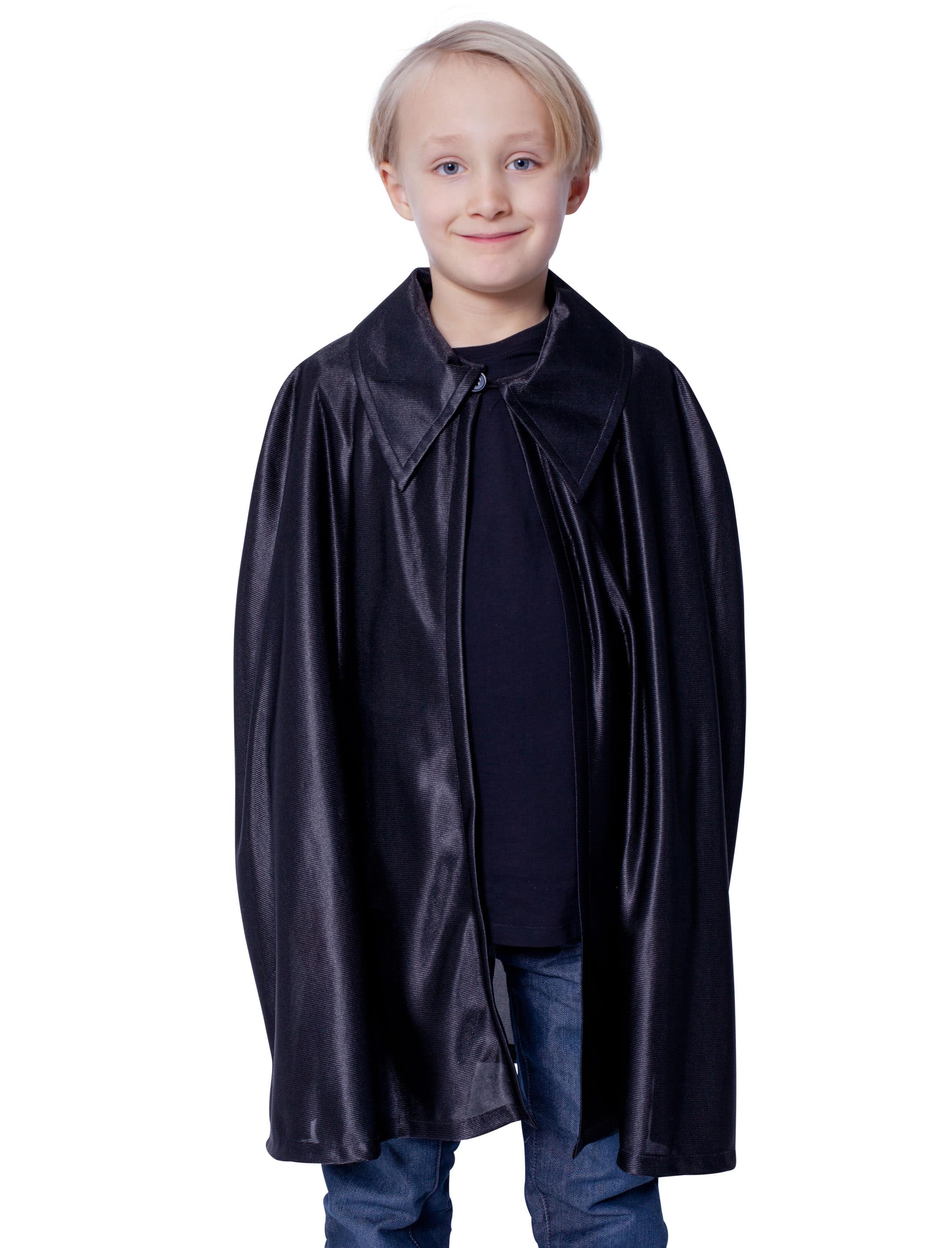 Cape mit Kragen Kinder schwarz one size