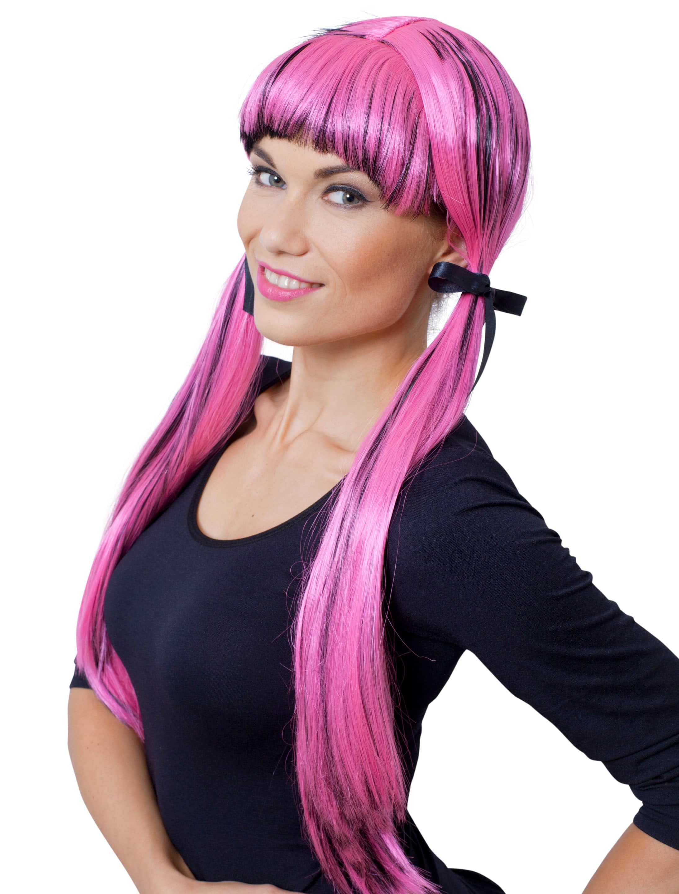 Perücke Anime schwarz/pink Perücke Anime schwarz/pink