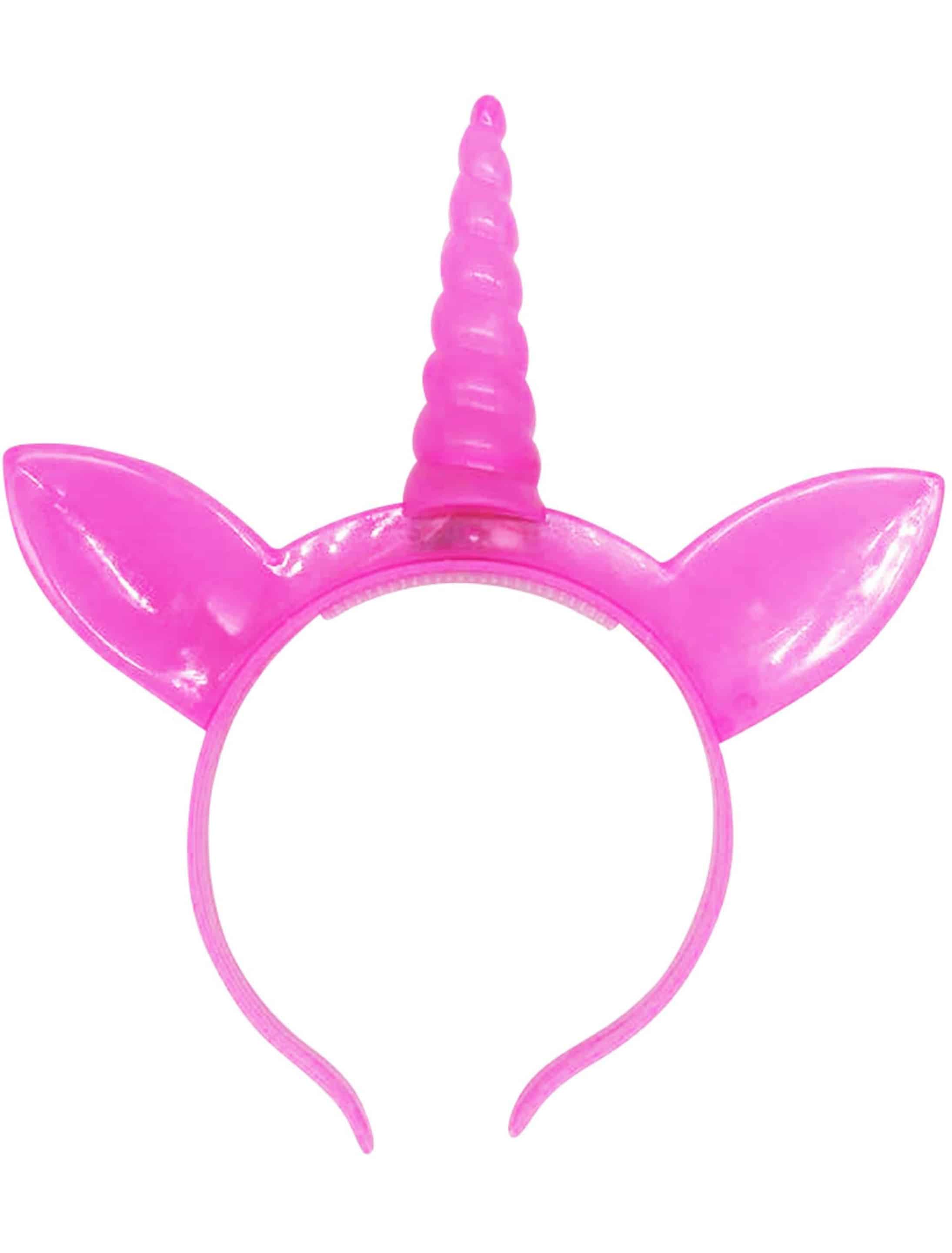 Haarreif Einhorn mit LED Kinder neonpink Haarreif Einhorn mit LED Kinder neonpink