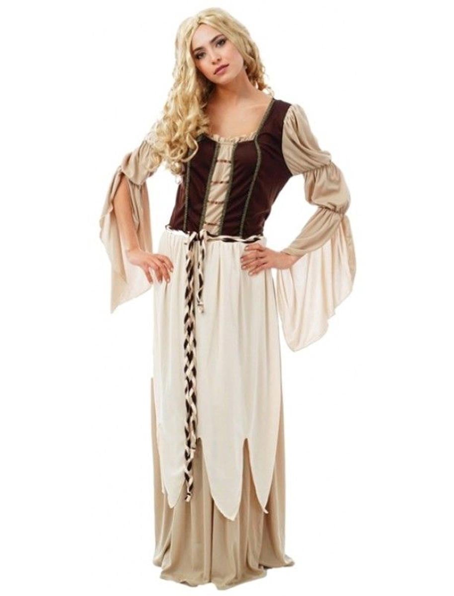 Kleid Hofdame 2-tlg. Damen beige/braun 36/38