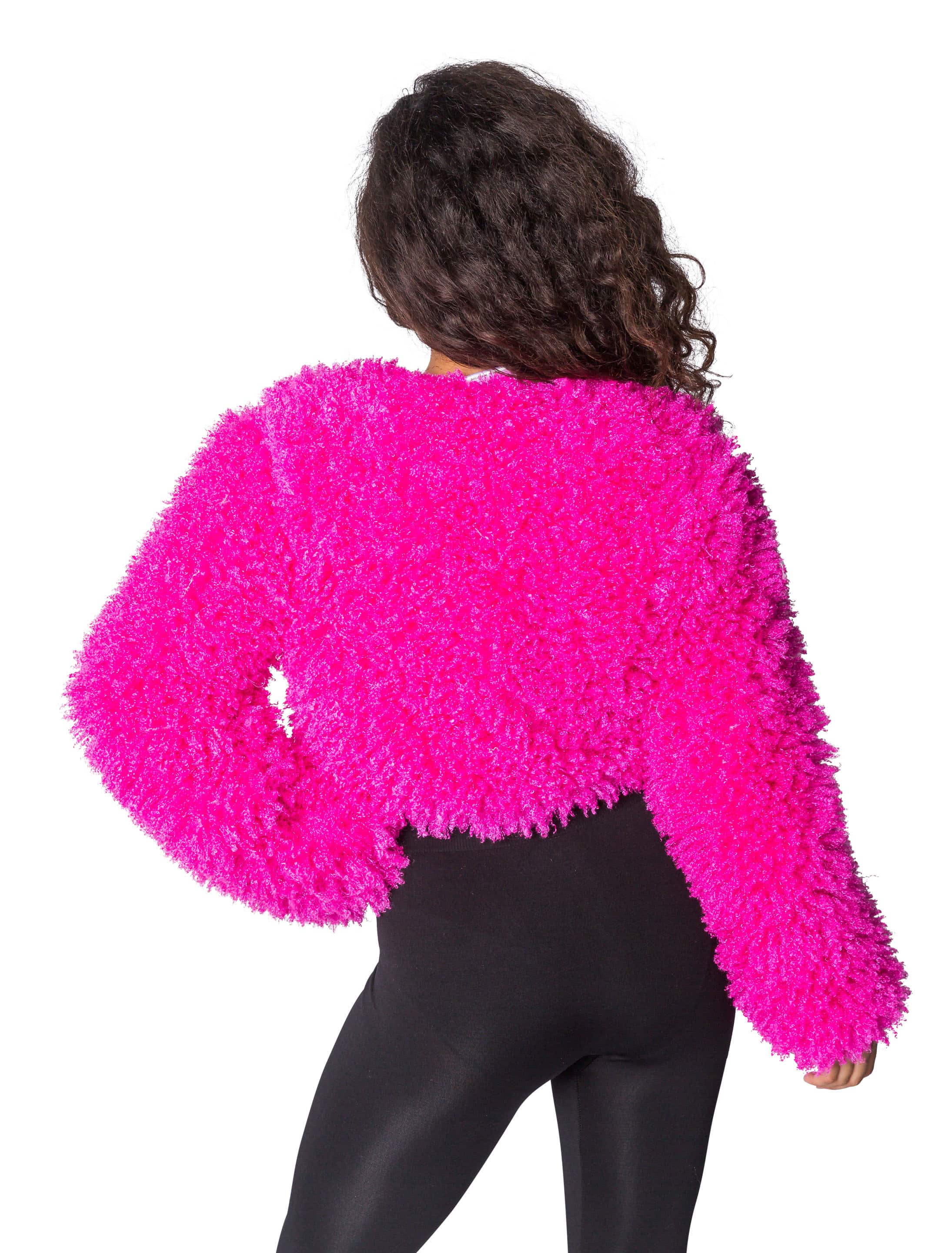 Jacke kurz flauschig Damen pink XL/XXL